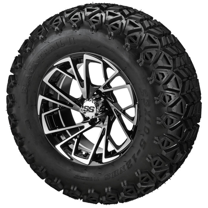 LSI 12' Stinger Black & Machined Wheel and Lifted Tire Combo