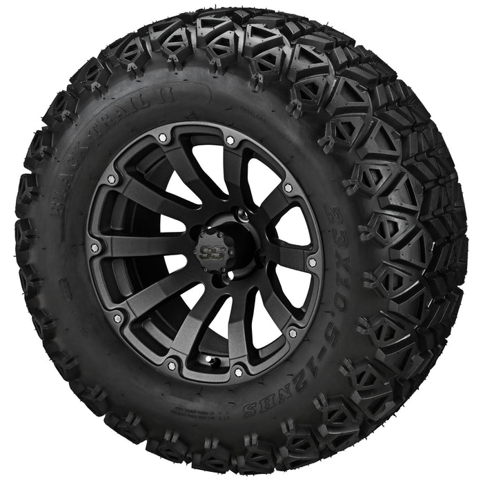 LSI 12' Beast Matte Black Wheel and Lifted Tire Combo