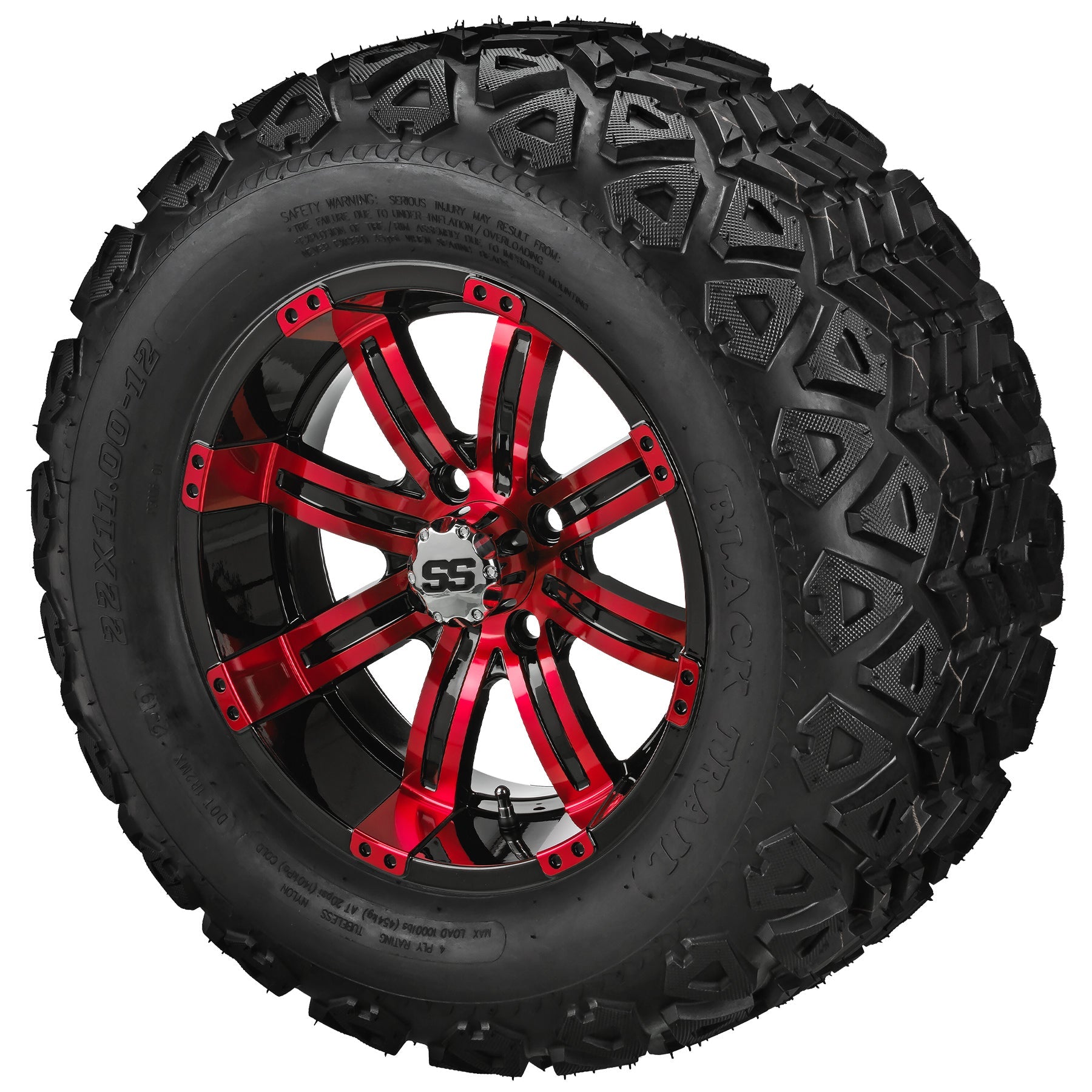 LSI 12' Casino Black & Red Wheel and Lifted Tire Combo