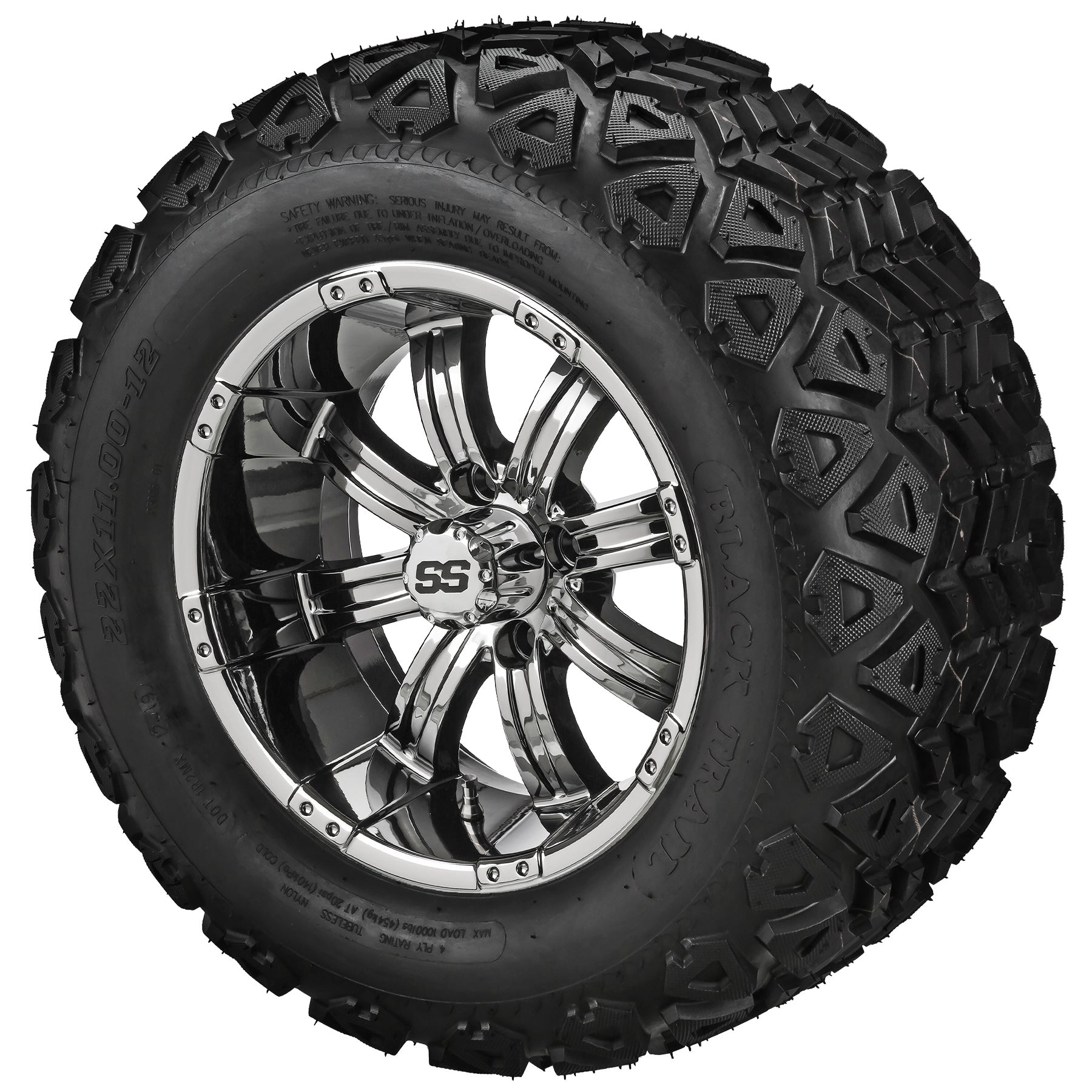 LSI 12' Casino Mirror Wheel and Lifted Tire Combo