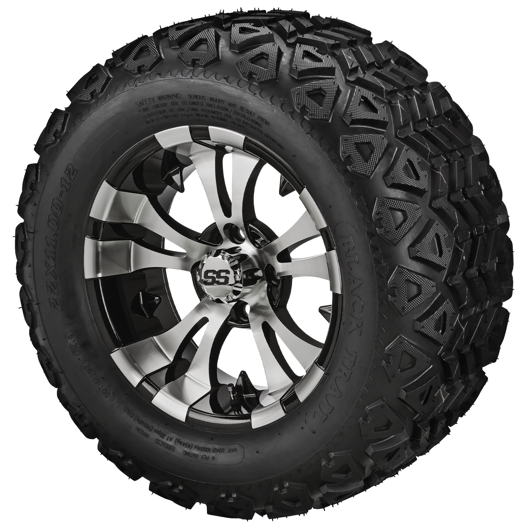 LSI 12' Warlock Black & Machined Wheel and Lifted Tire Combo