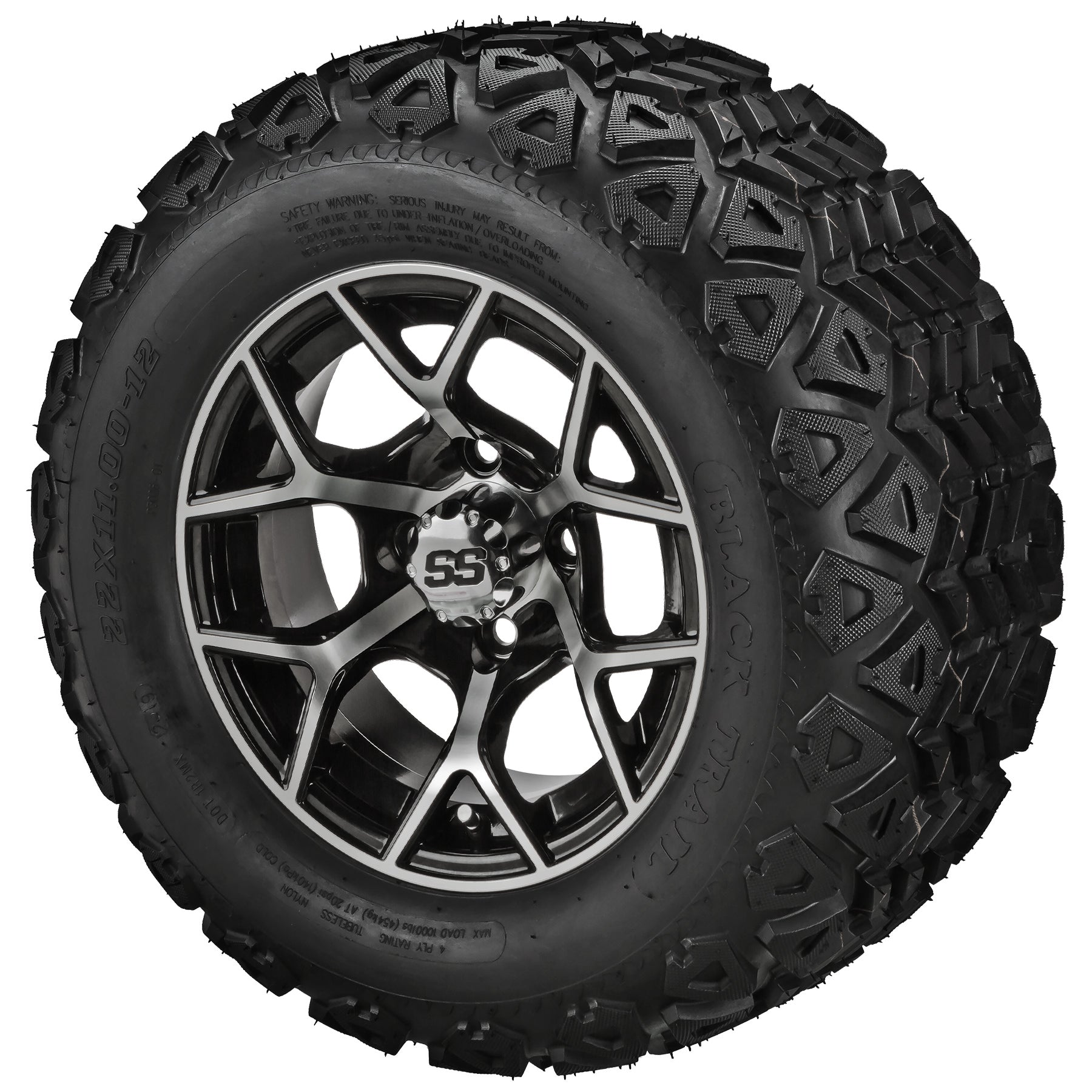 LSI 12' Ninja Black & Machined Wheel and Lifted Tire Combo