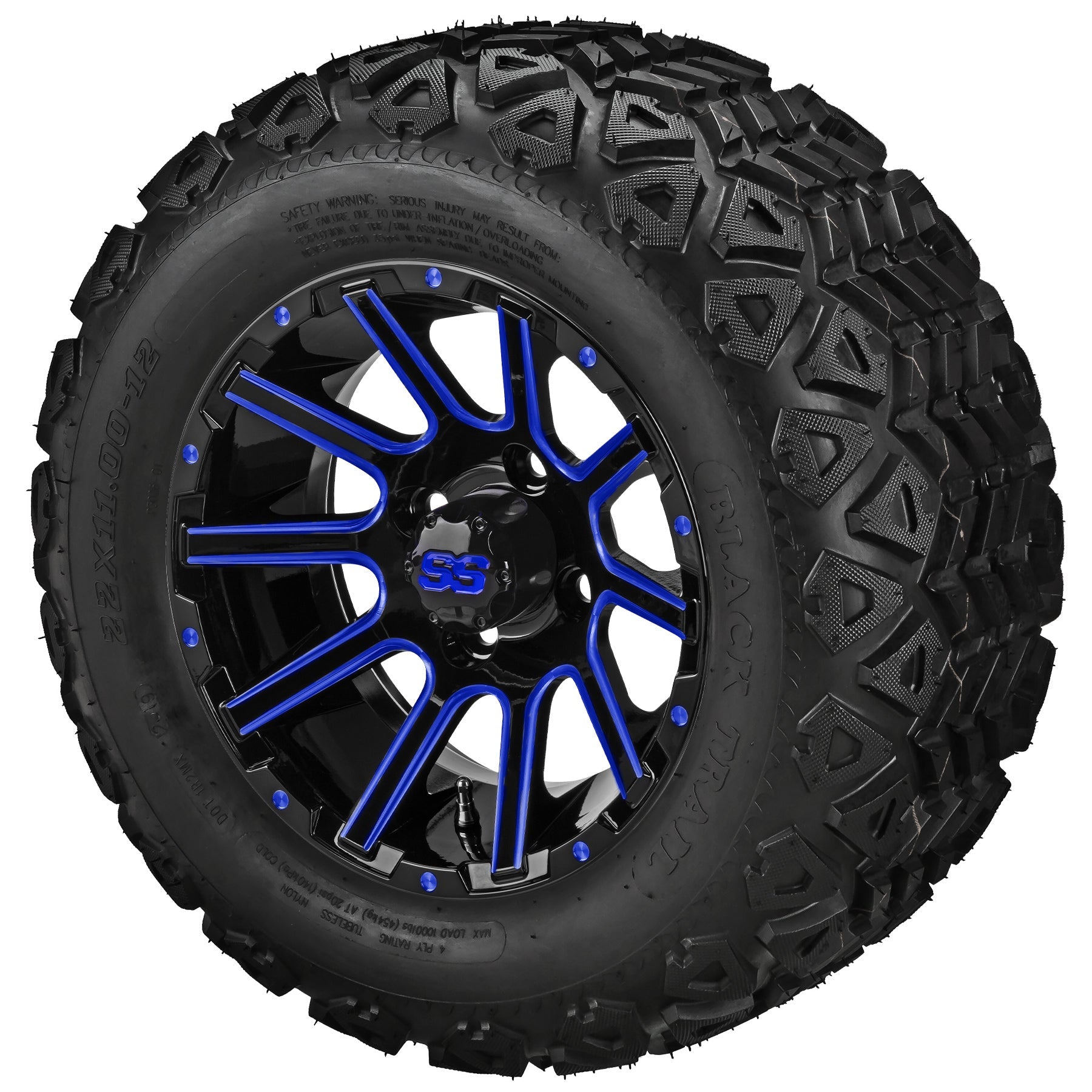 LSI 12' Venom Black & Blue Wheel and Lifted Tire Combo