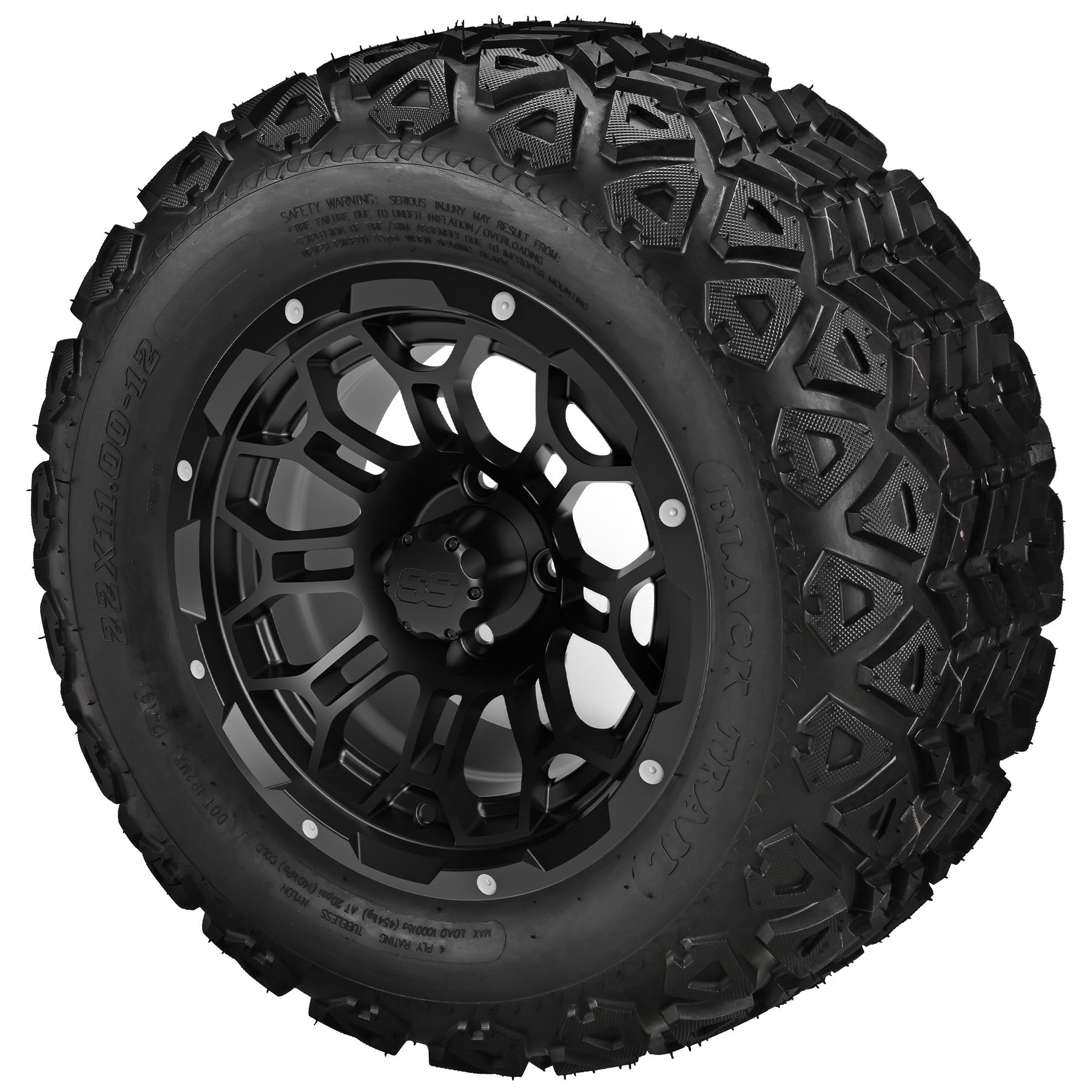 LSI 12' Hercules Gloss Black Wheel and Lifted Tire Combo