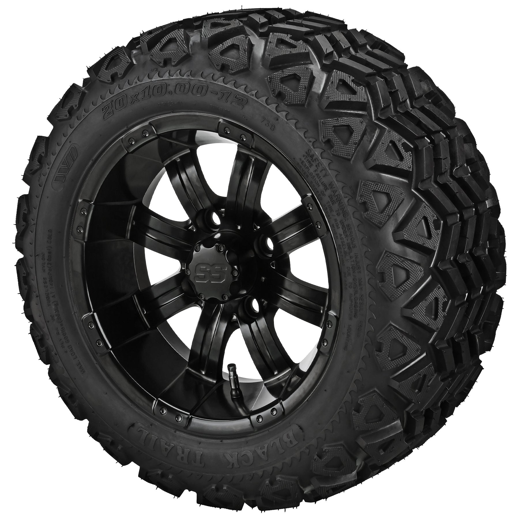 LSI 12' Casino Matte Black Wheel and Lifted Tire Combo