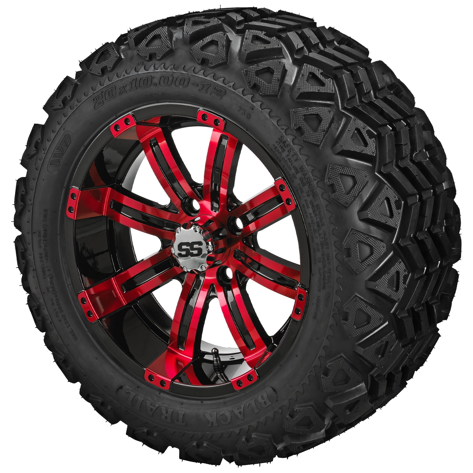 LSI 12' Casino Black & Red Wheel and Lifted Tire Combo