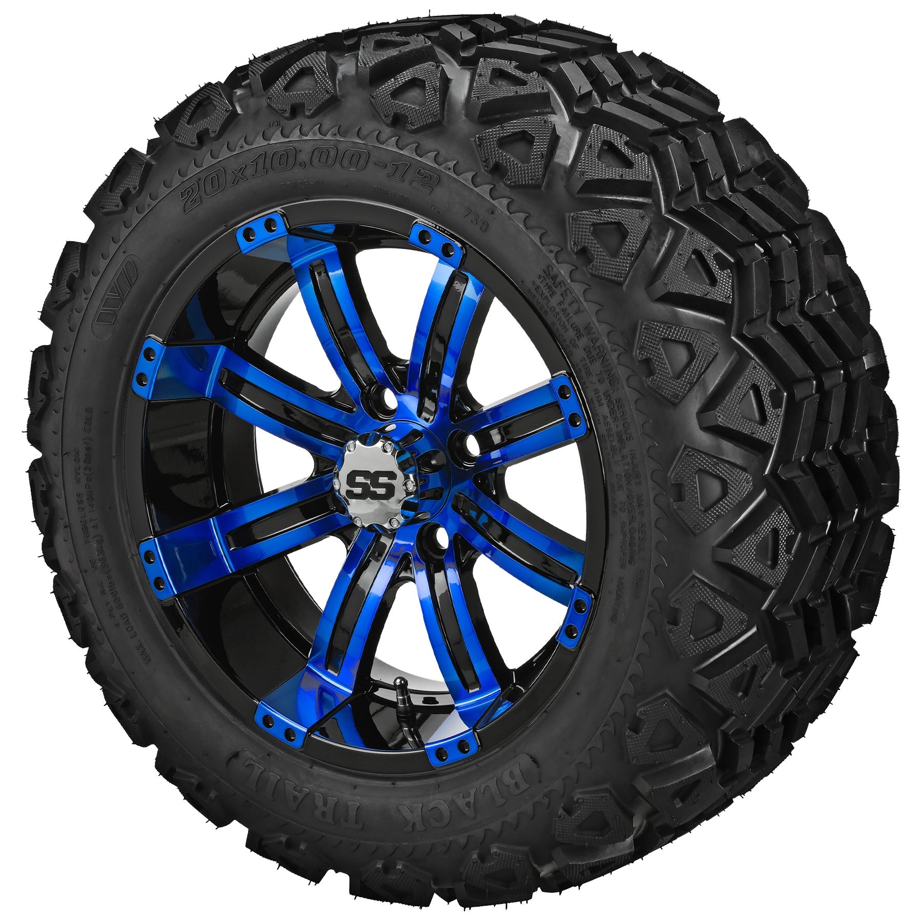 LSI 12' Casino Black & Blue Wheel and Lifted Tire Combo