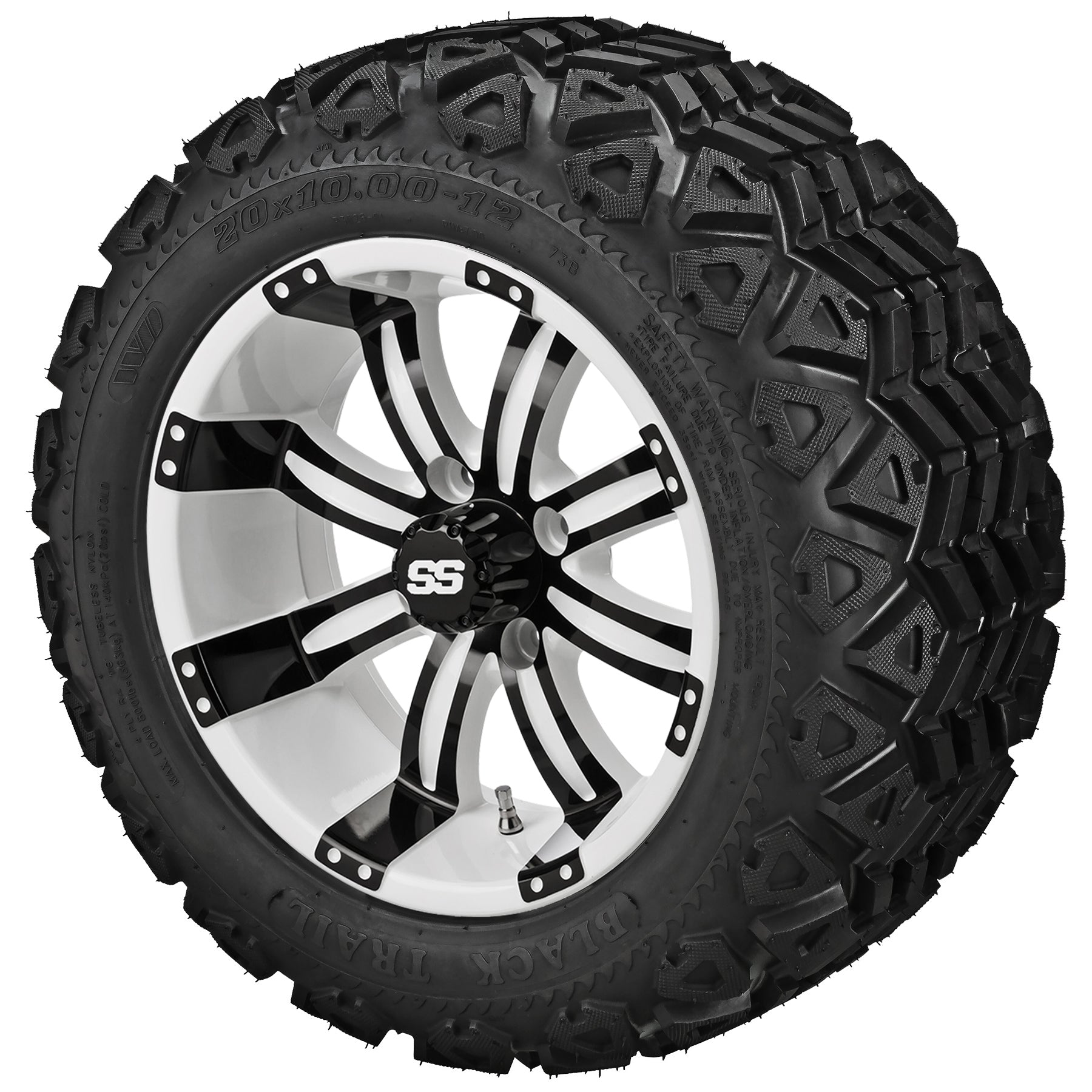 LSI 12' Casino White & Black Wheel and Lifted Tire Combo