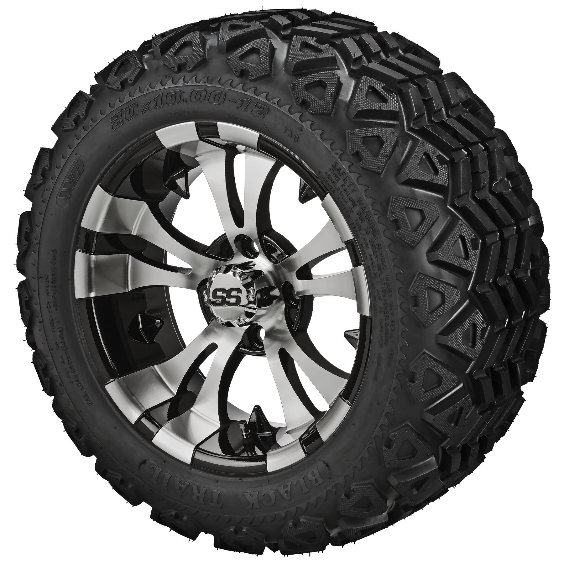 LSI 12' Warlock Black & Machined Wheel and Lifted Tire Combo