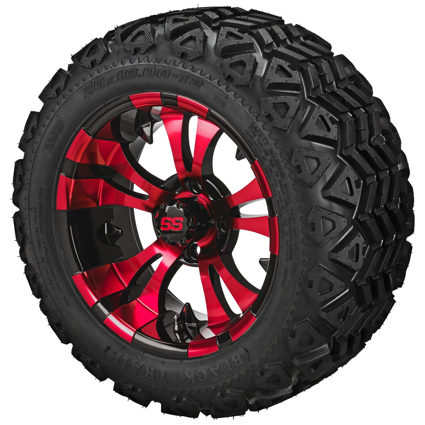 LSI 12' Warlock Black & Red Wheel and Lifted Tire Combo