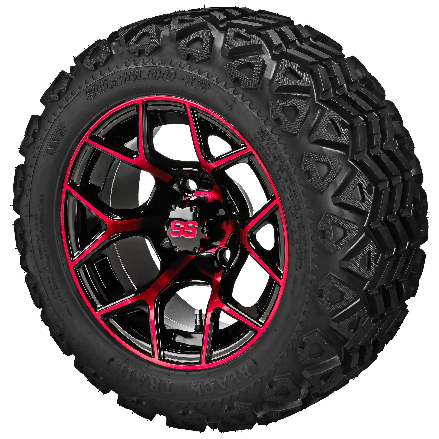 LSI 12' Ninja Black & Red Wheel and Lifted Tire Combo