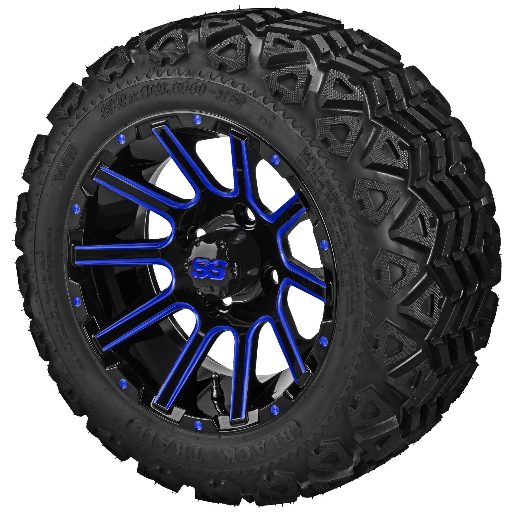 LSI 12' Venom Black & Blue Wheel and Lifted Tire Combo