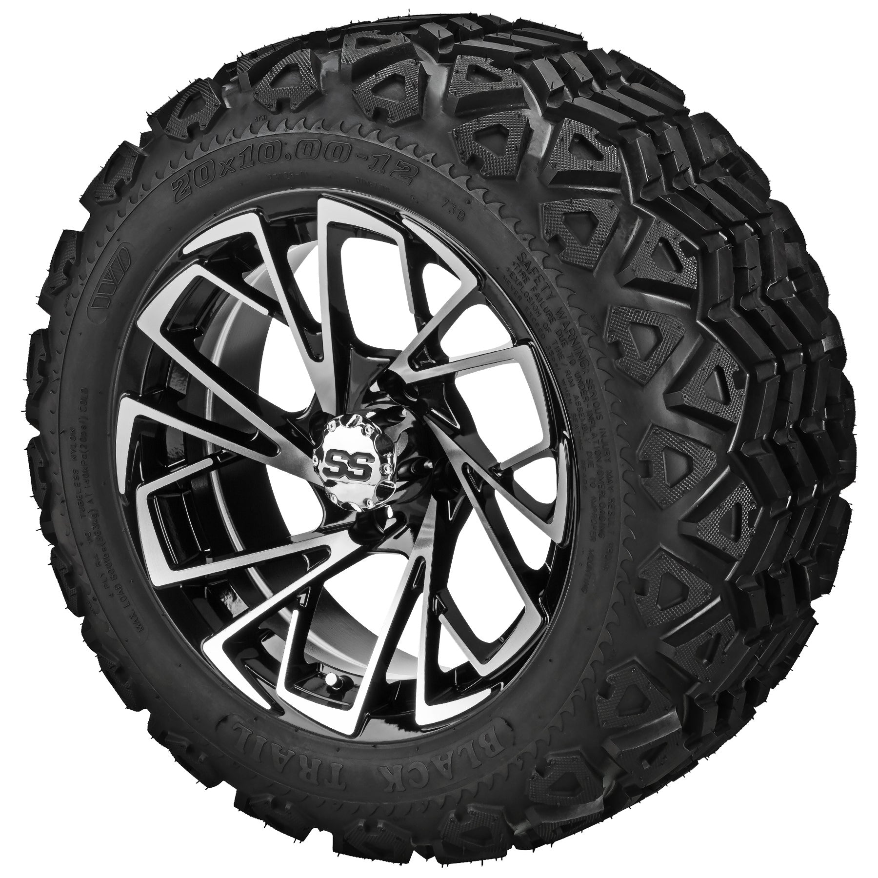 LSI 12' Stinger Black & Machined Wheel and Lifted Tire Combo