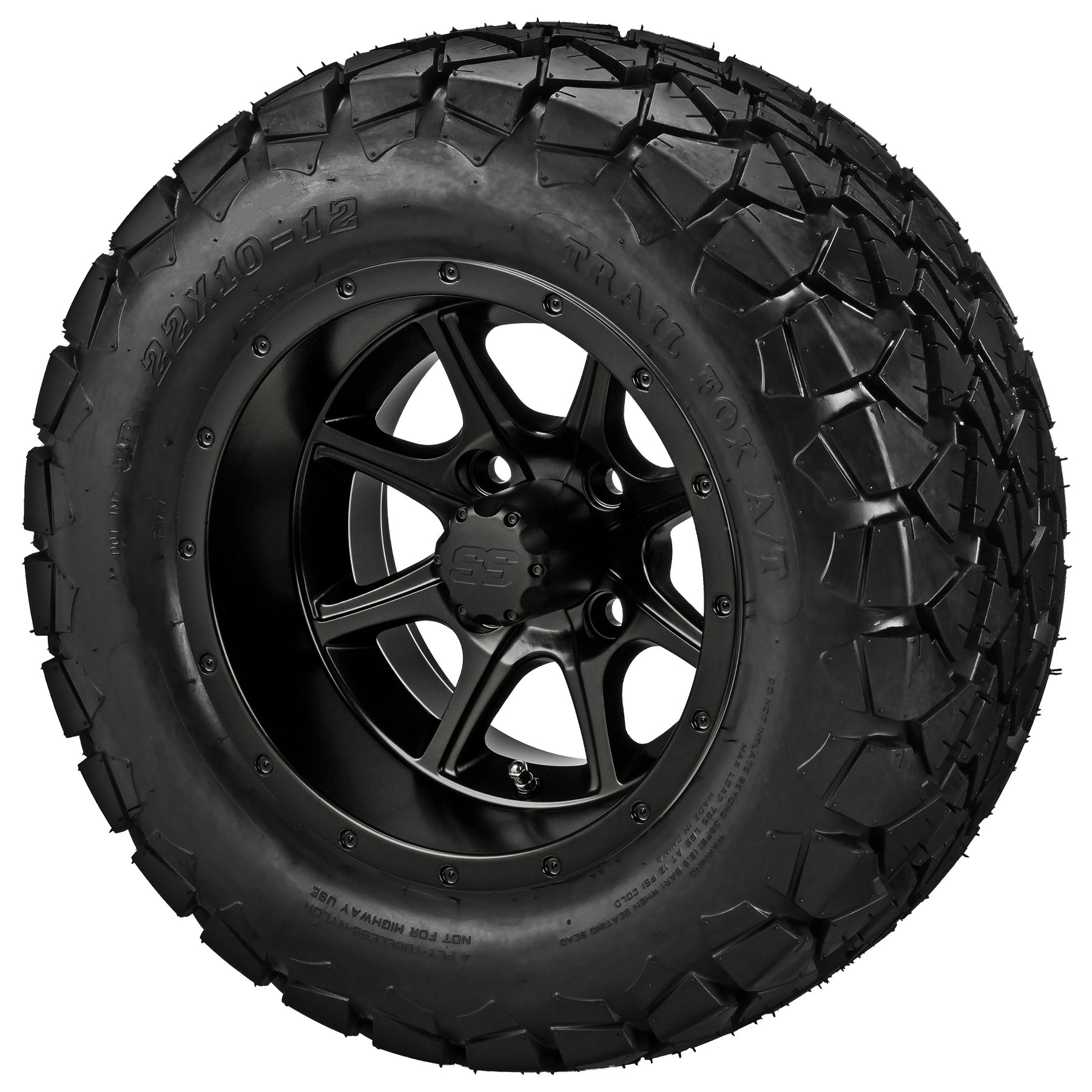 LSI 12' Azusa Matte Black Wheel and Lifted Tire Combo