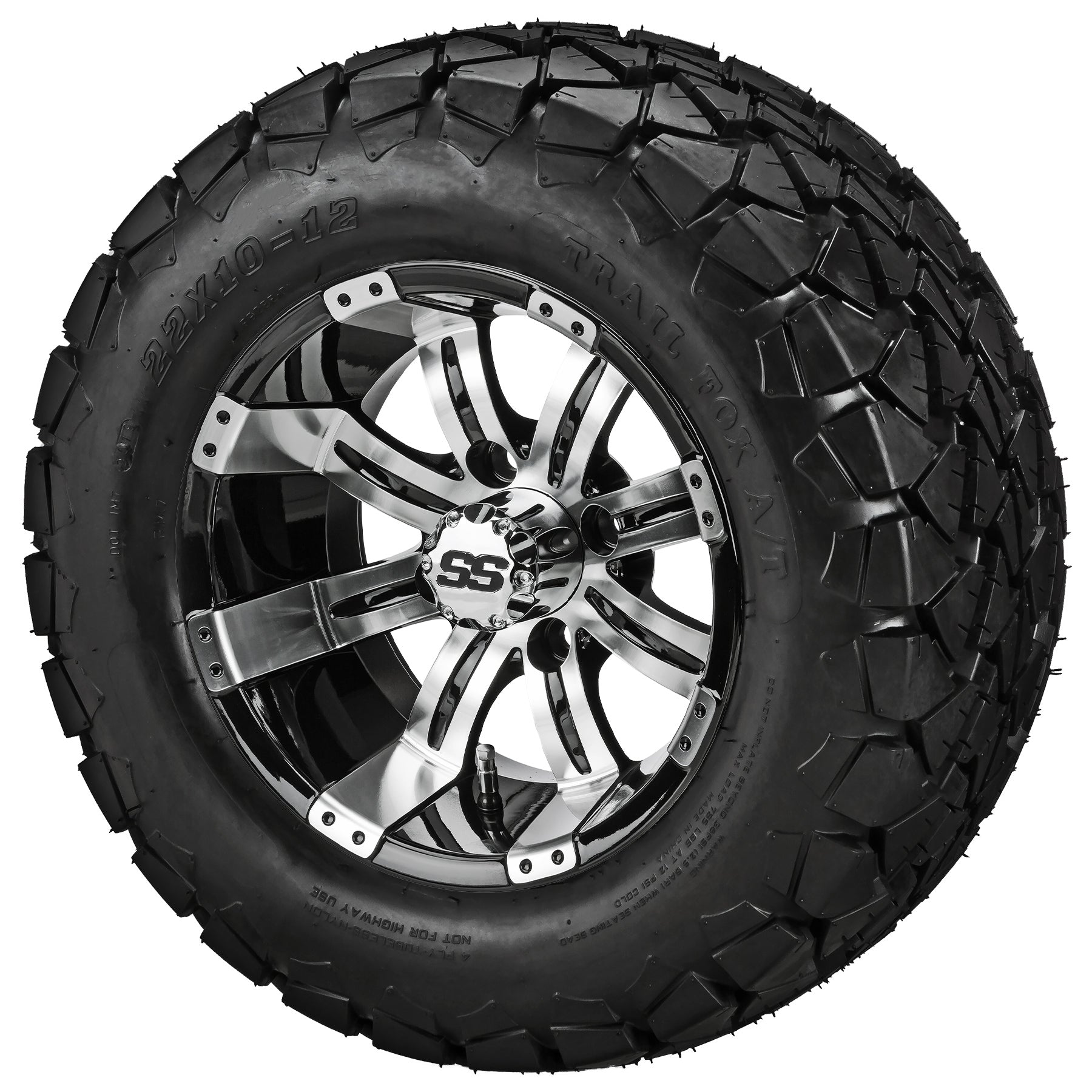 LSI 12' Casino Black & Machined Wheel and Lifted Tire Combo