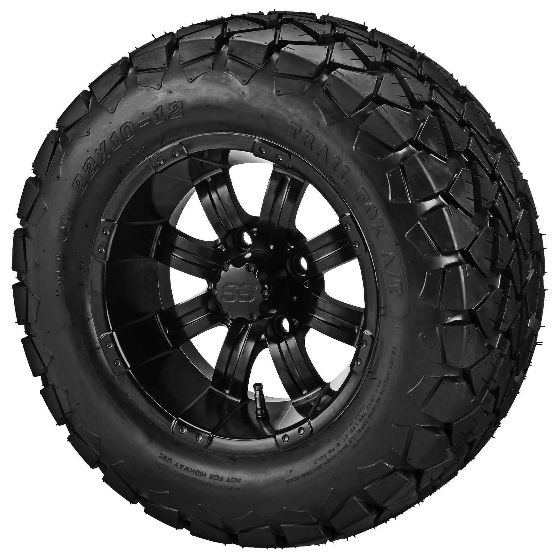 LSI 12' Casino Matte Black Wheel and Lifted Tire Combo