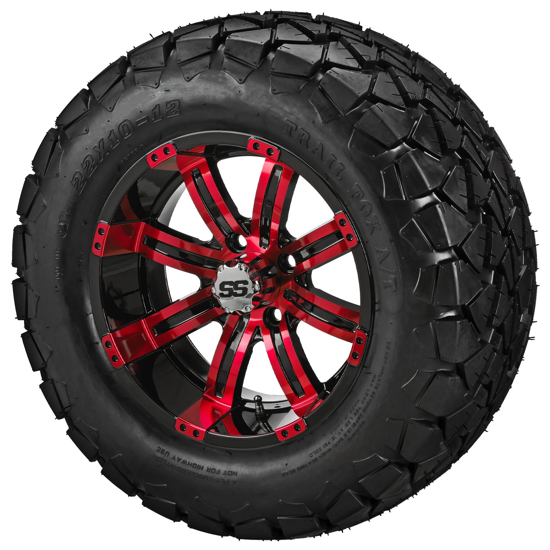 LSI 12' Casino Black & Red Wheel and Lifted Tire Combo