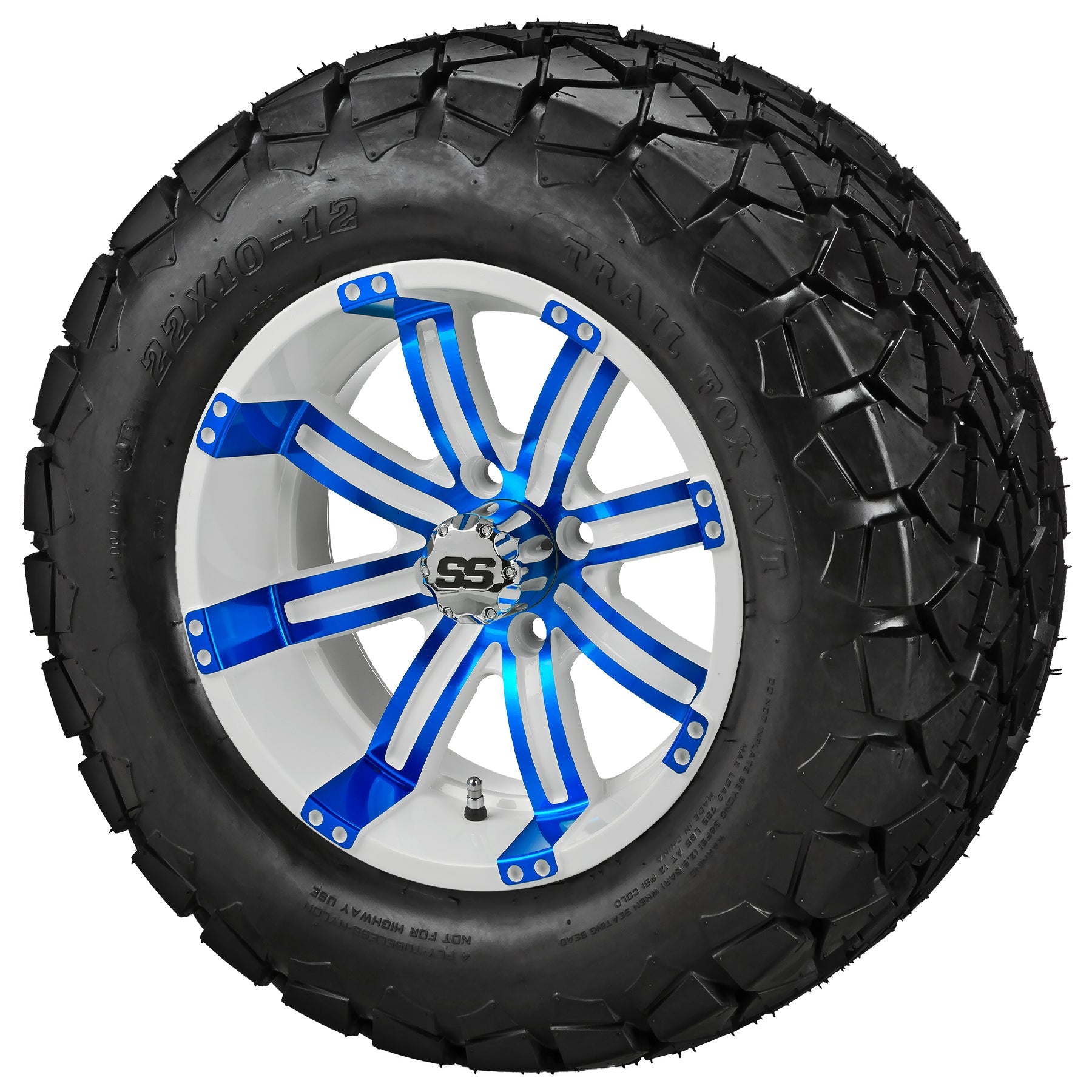 LSI 12' Casino White & Blue Wheel and Lifted Tire Combo