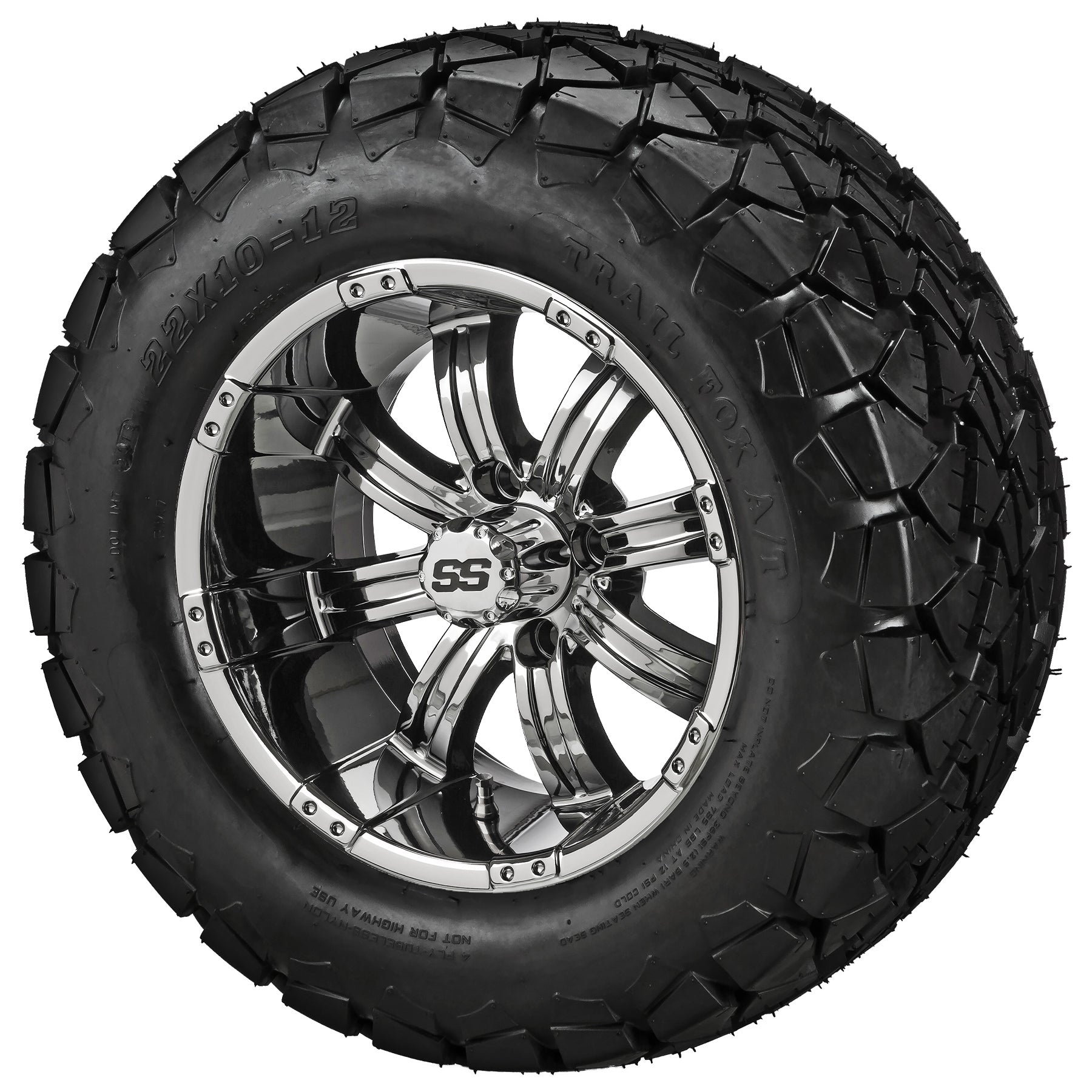 LSI 12' Casino Mirror Wheel and Lifted Tire Combo