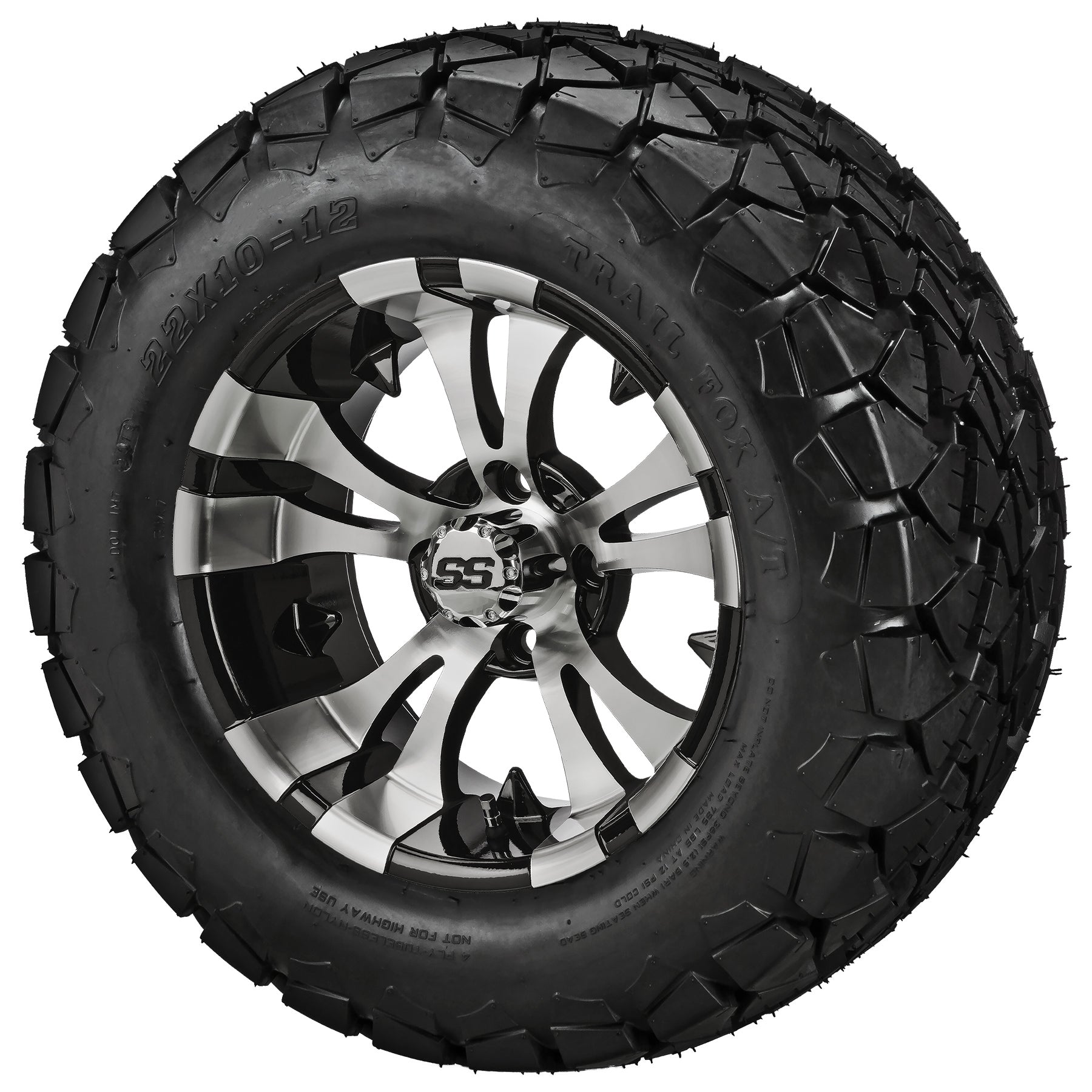 LSI 12' Warlock Black & Machined Wheel and Lifted Tire Combo