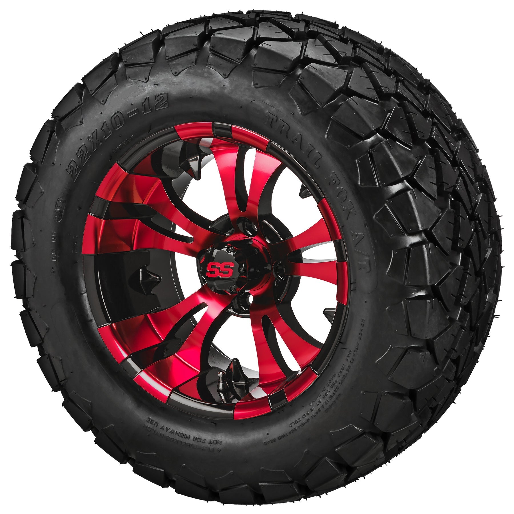 LSI 12' Warlock Black & Red Wheel and Lifted Tire Combo