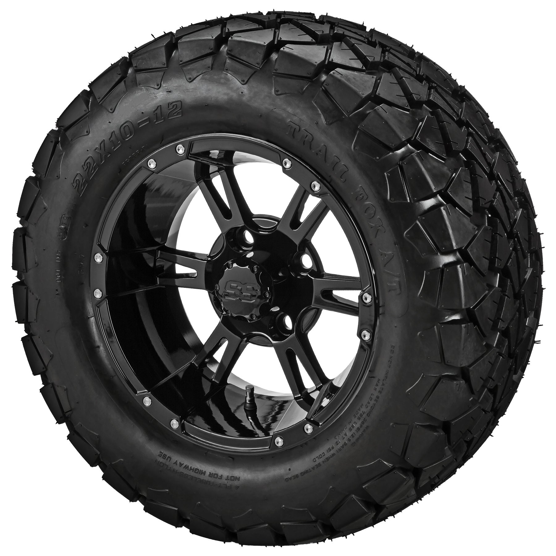 LSI 12' Raptor Gloss Black Wheel and Lifted Tire Combo