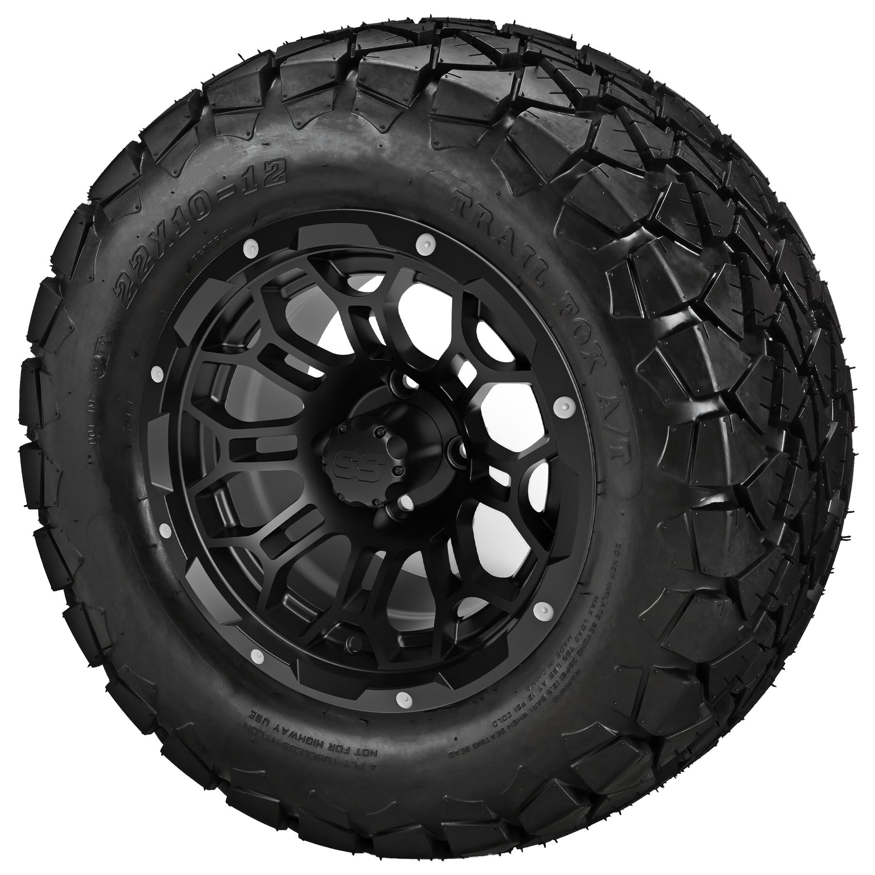 LSI 12' Hercules Gloss Black Wheel and Lifted Tire Combo