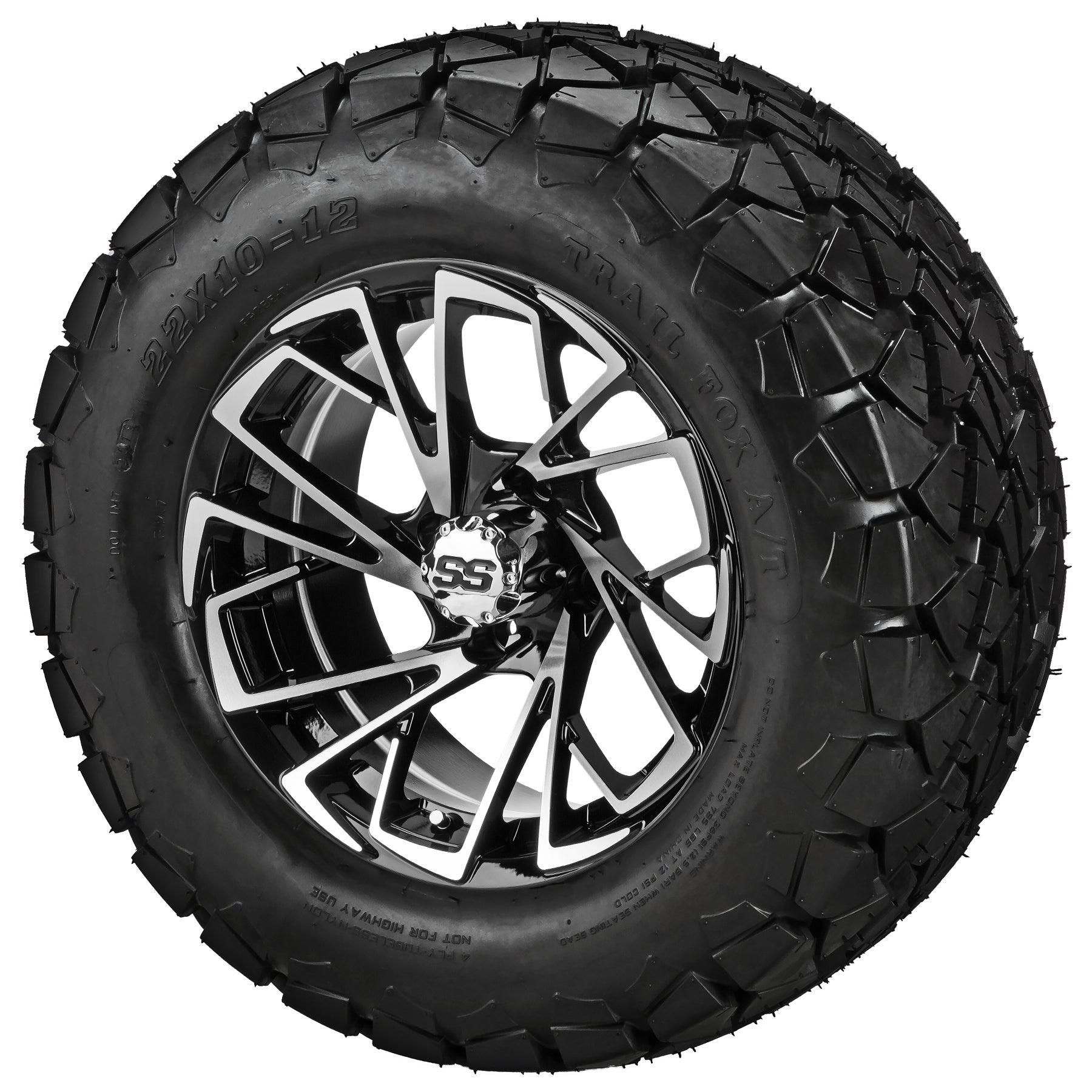 LSI 12' Stinger Black & Machined Wheel and Lifted Tire Combo