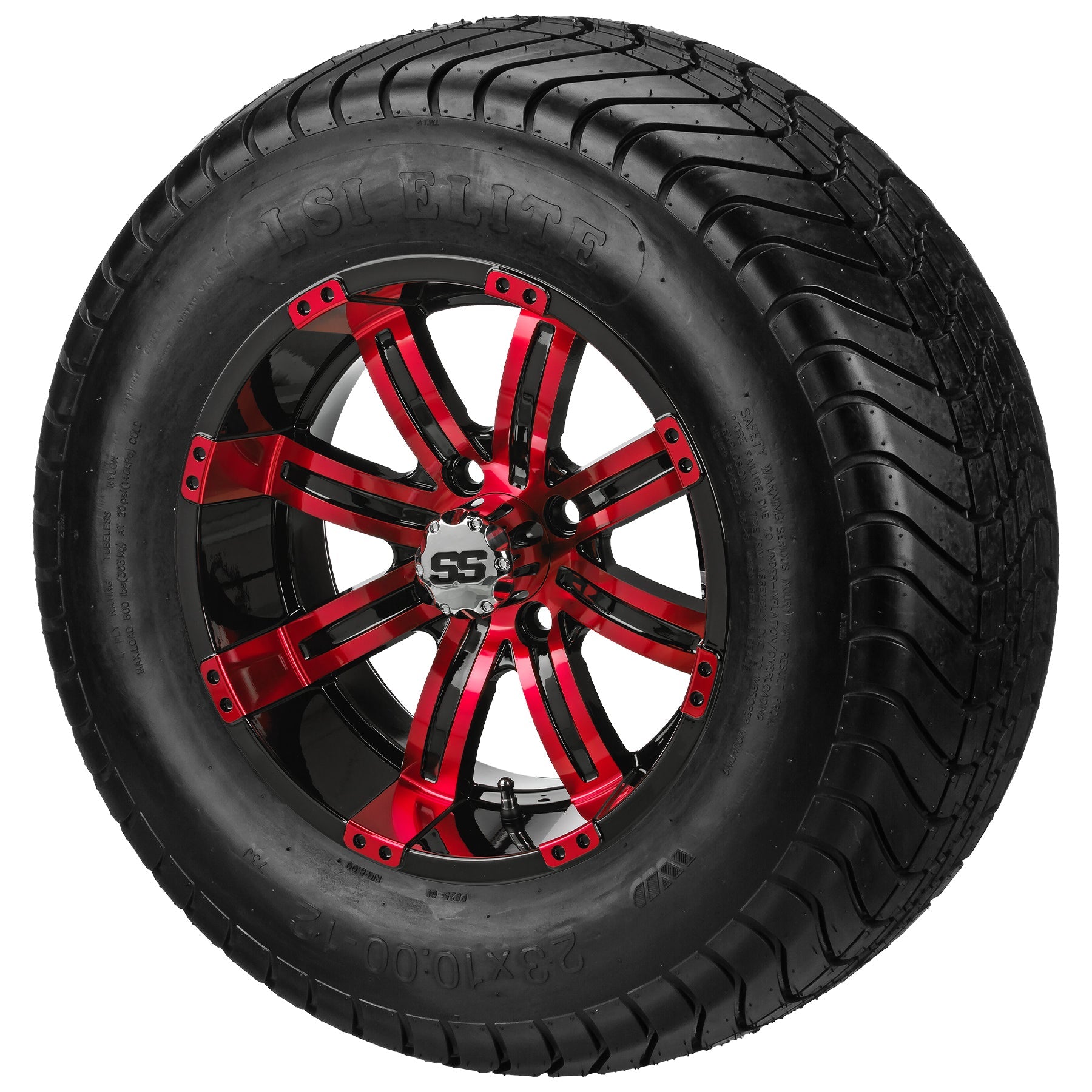 LSI 12' Casino Black & Red Wheel and Lifted Tire Combo