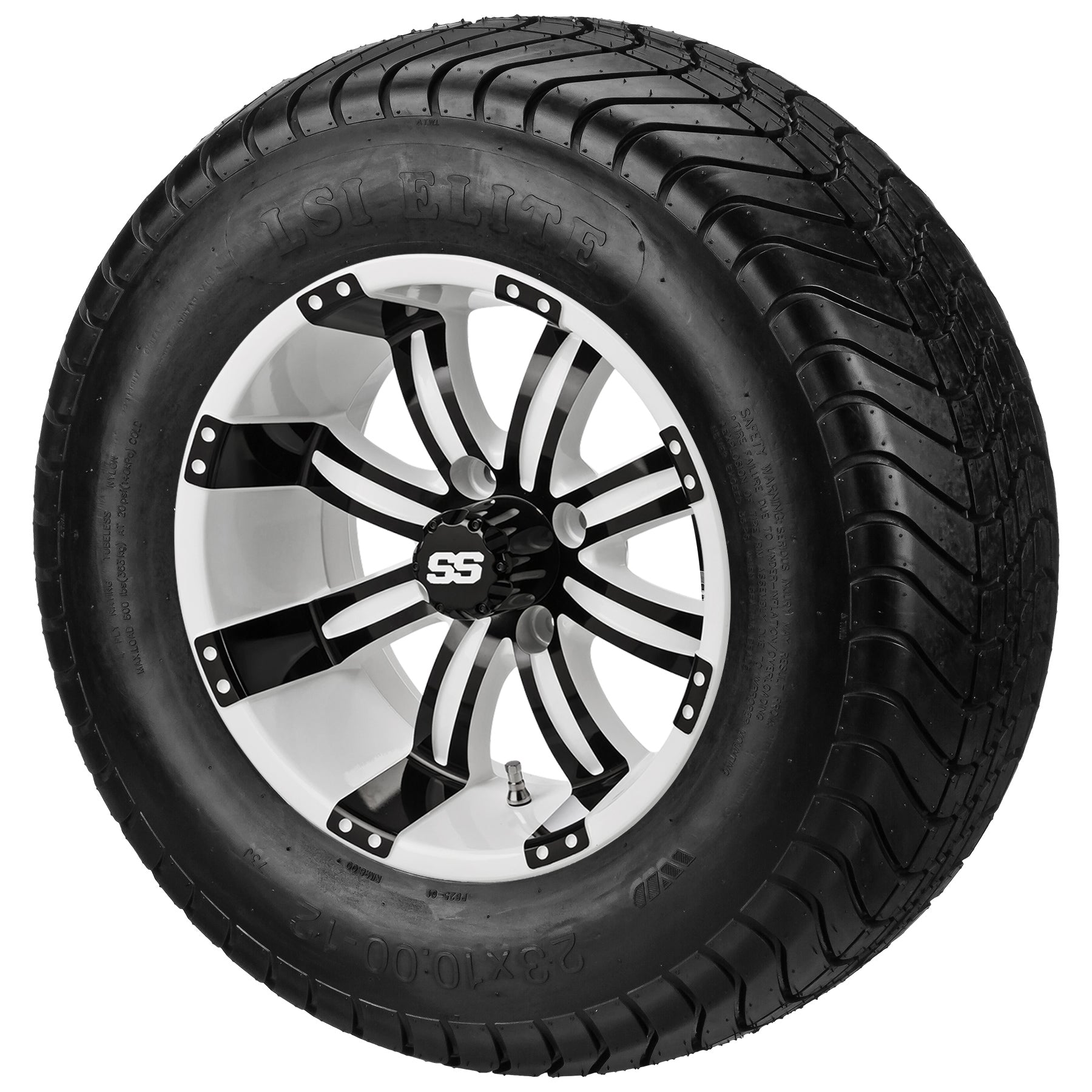 LSI 12' Casino White & Black Wheel and Lifted Tire Combo
