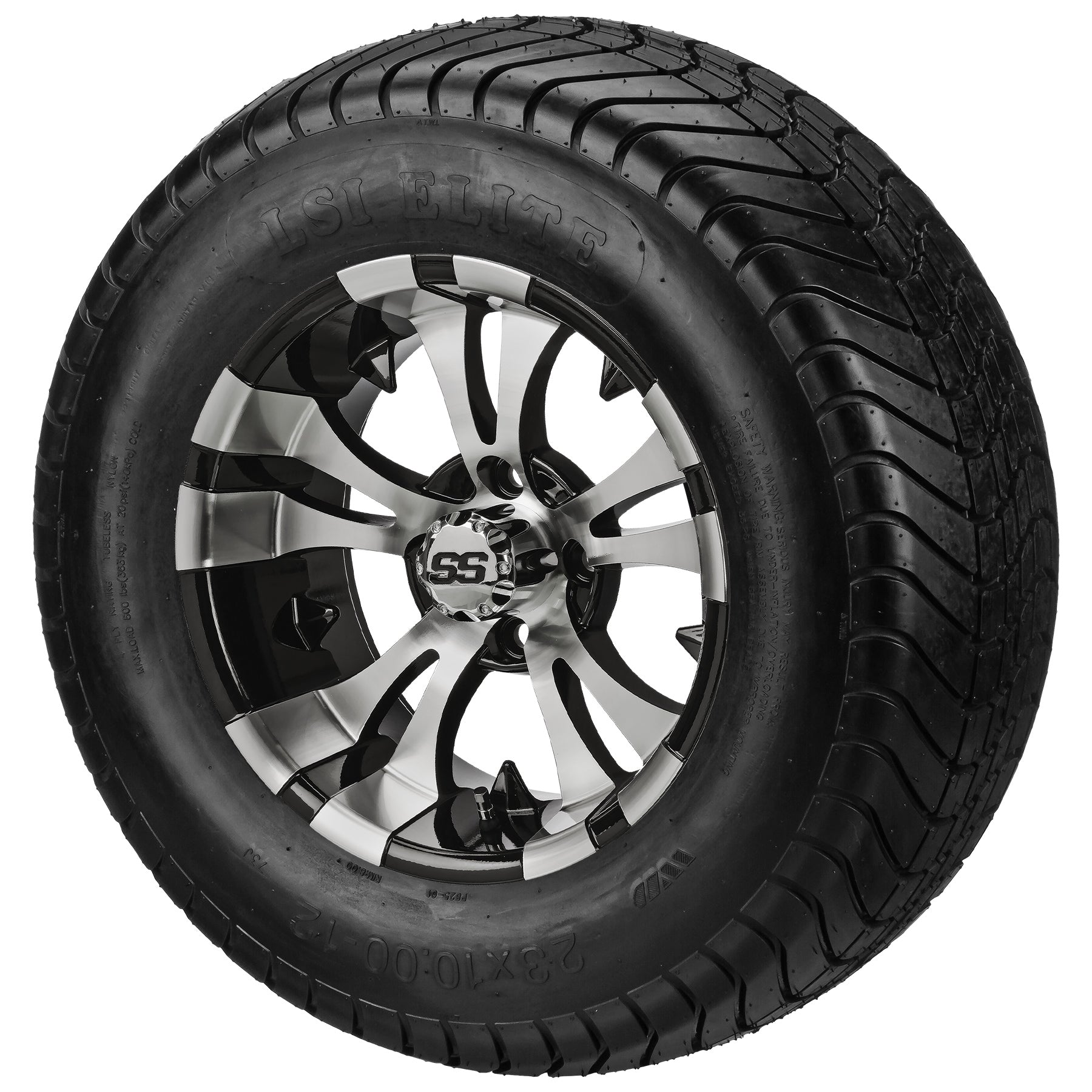 LSI 12' Warlock Black & Machined Wheel and Lifted Tire Combo