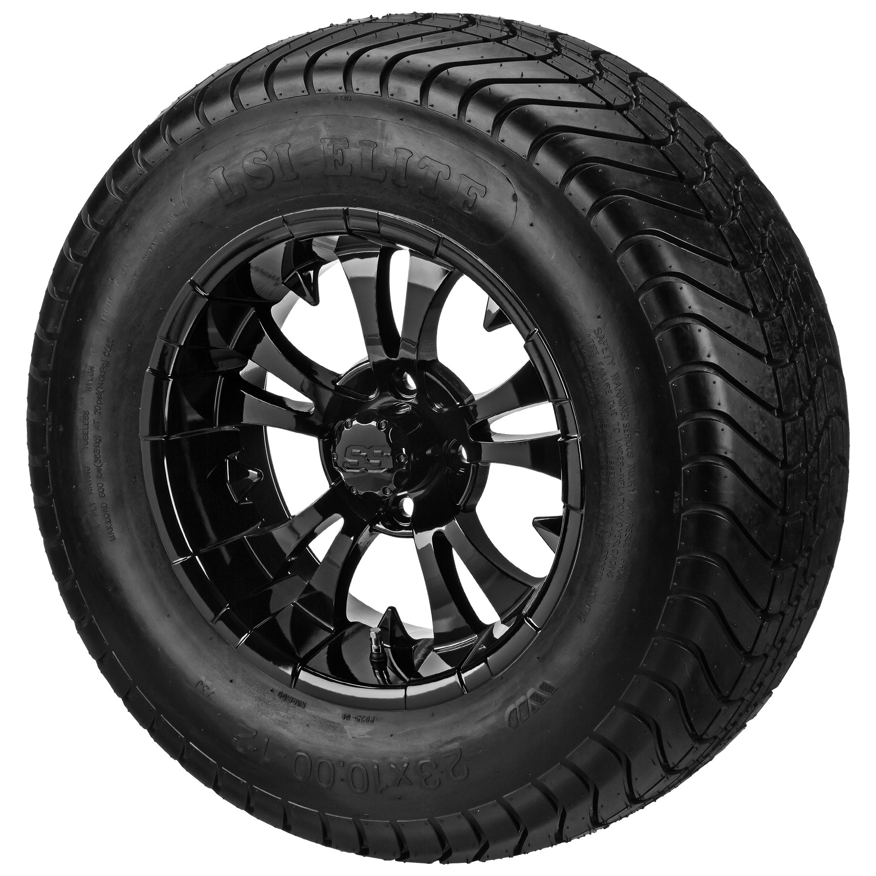 LSI 12' Warlock Gloss Black Wheel and Lifted Tire Combo