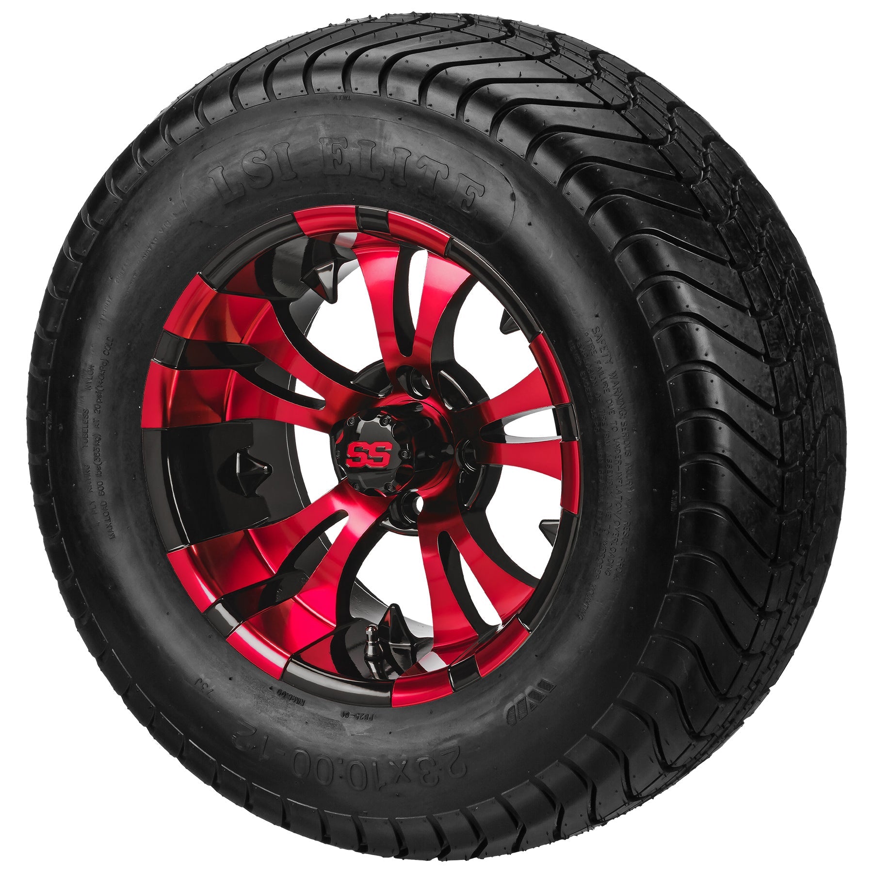 LSI 12' Warlock Black & Red Wheel and Lifted Tire Combo