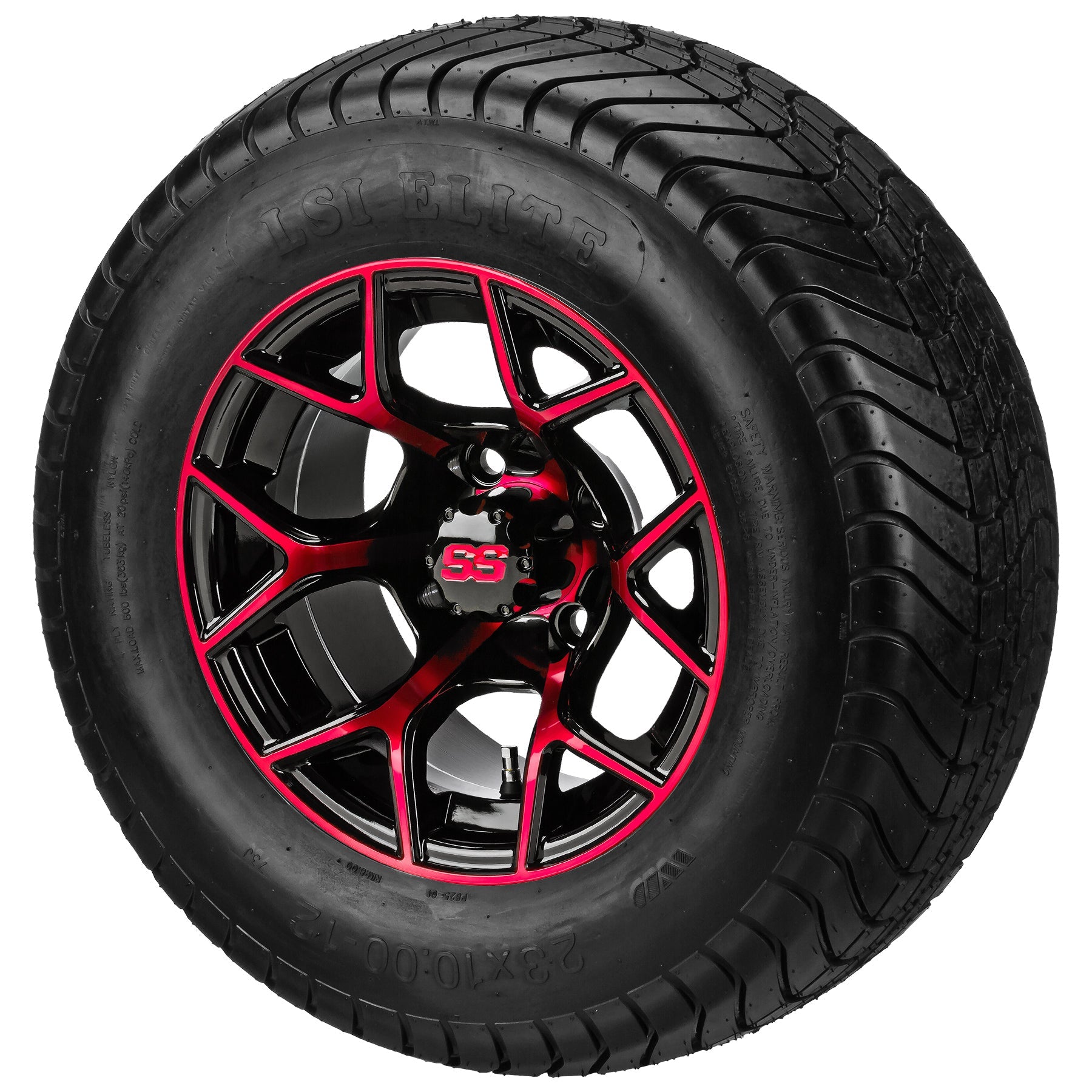 LSI 12' Ninja Black & Red Wheel and Lifted Tire Combo