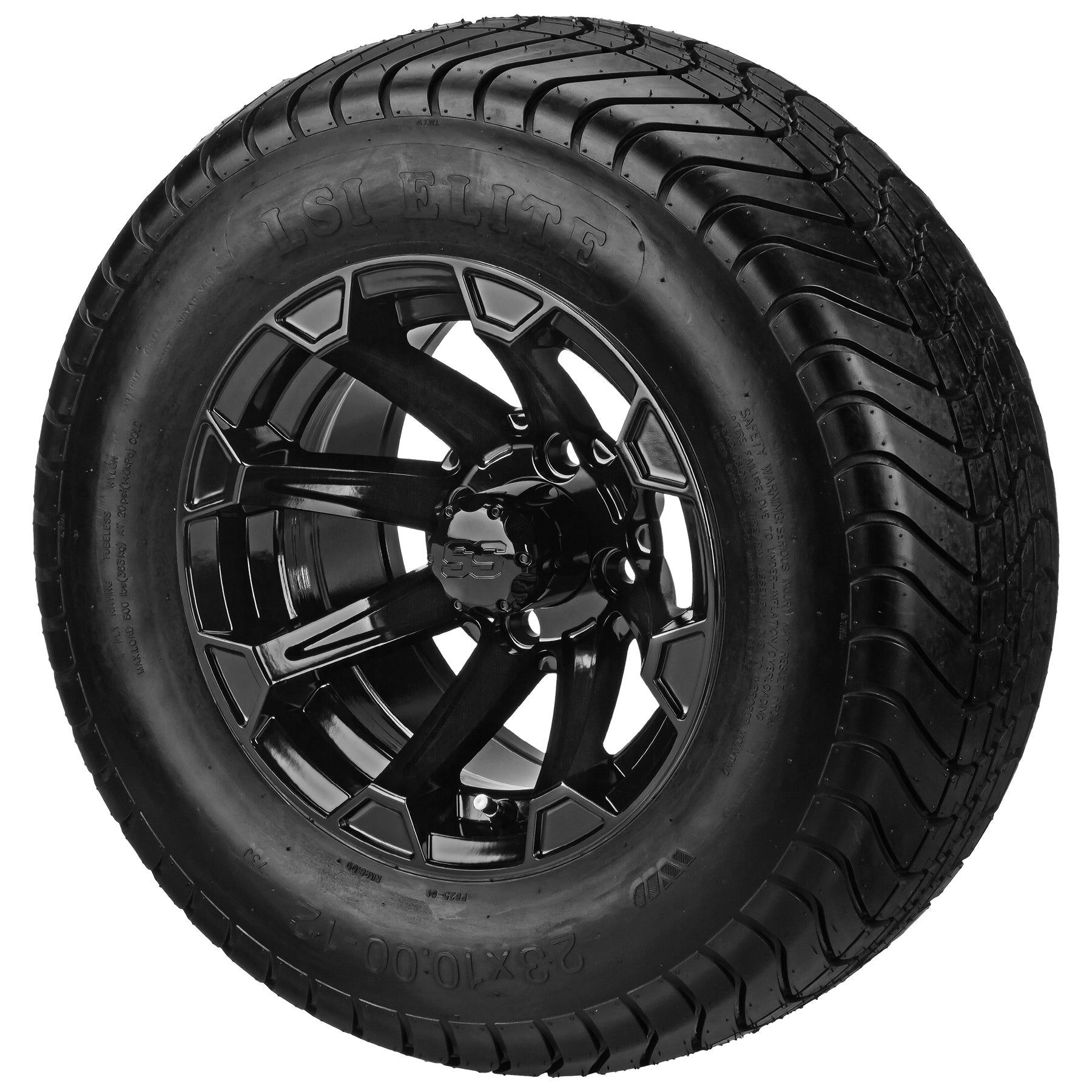 LSI 12' Viking Gloss Black Wheel and Lifted Tire Combo