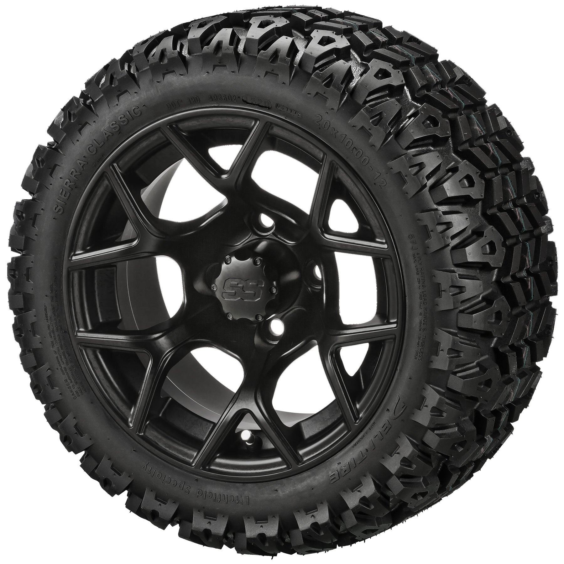 LSI 12' Ninja Matte Black Wheel and Lifted Tire Combo