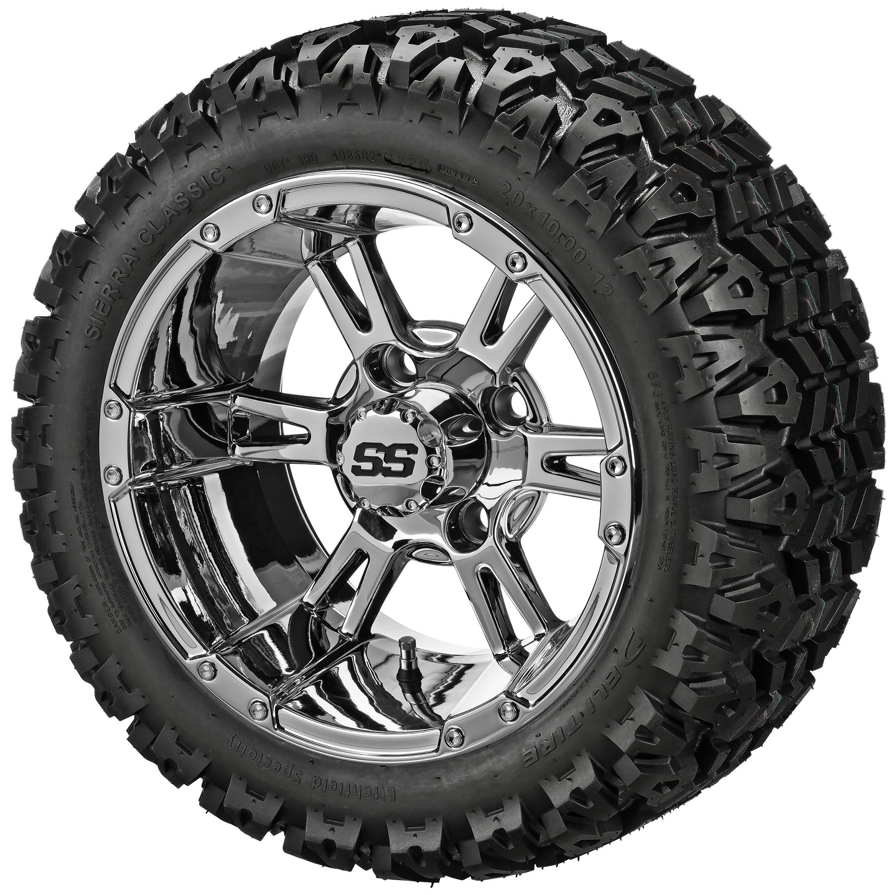 LSI 12' Raptor Mirror Wheel and Lifted Tire Combo