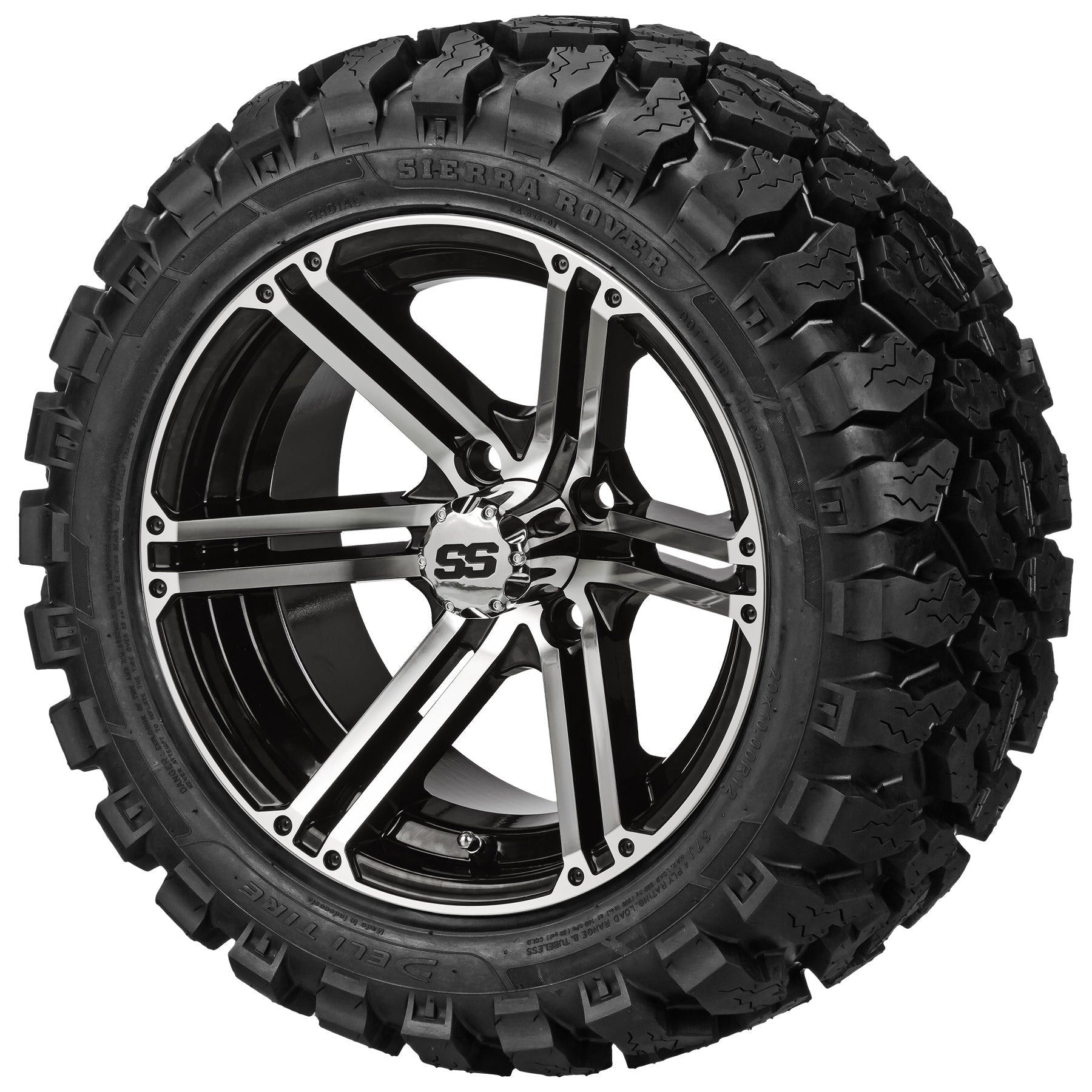 LSI 12' Yukon Black & Machined Wheel and Lifted Tire Combo