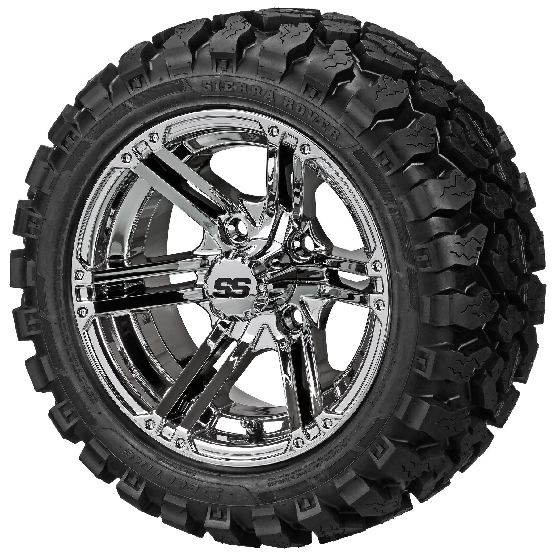 LSI 12' Yukon Mirror Wheel and Lifted Tire Combo (Centered)