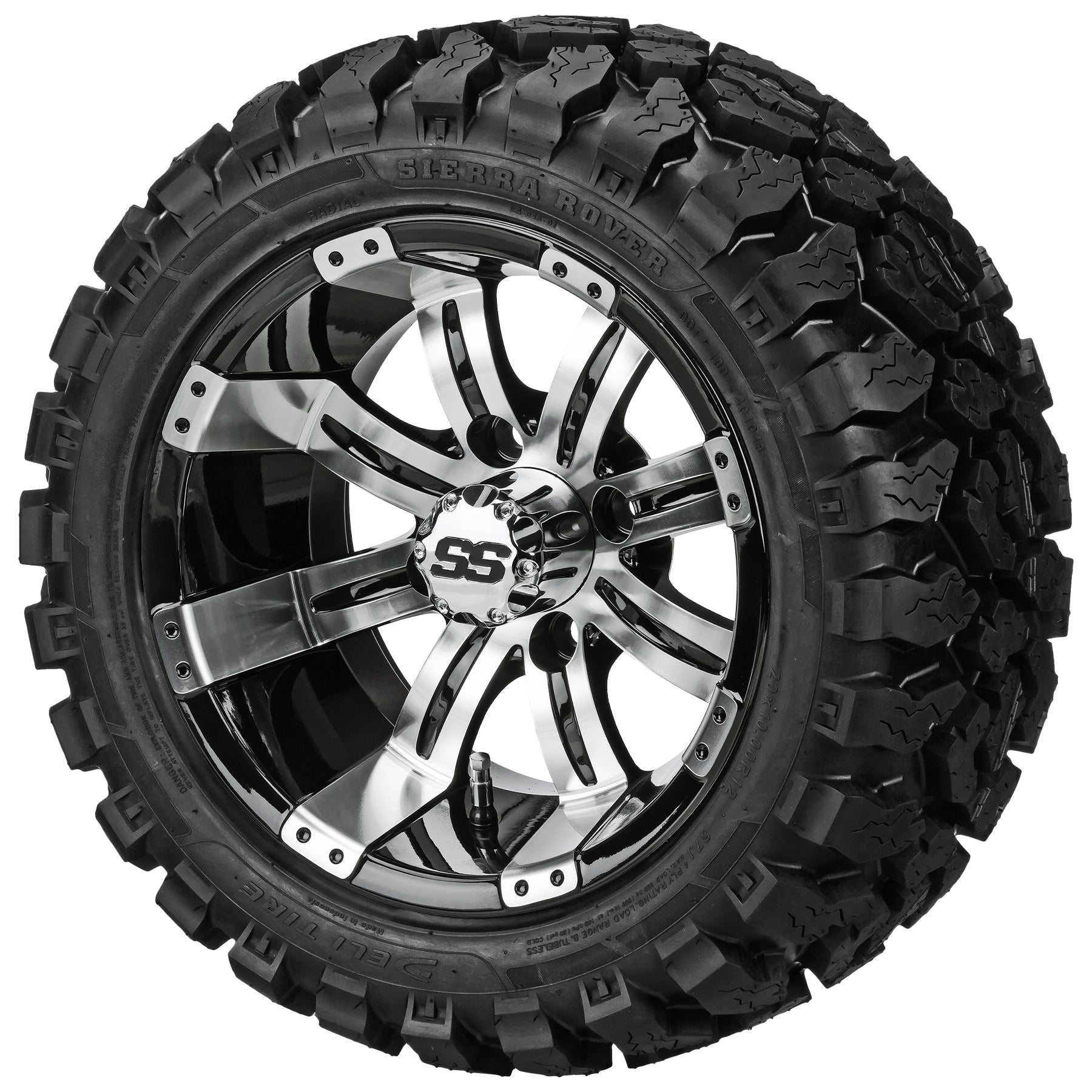 LSI 12' Casino Black & Machined Wheel and Lifted Tire Combo
