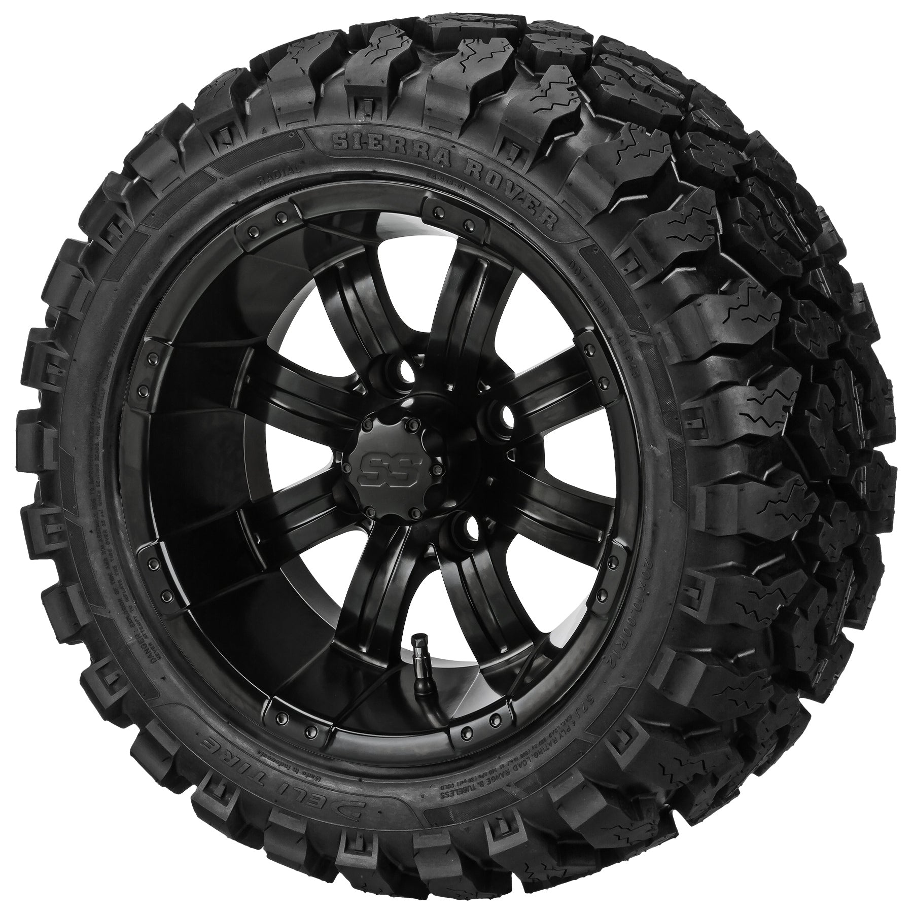 LSI 12' Casino Matte Black Wheel and Lifted Tire Combo
