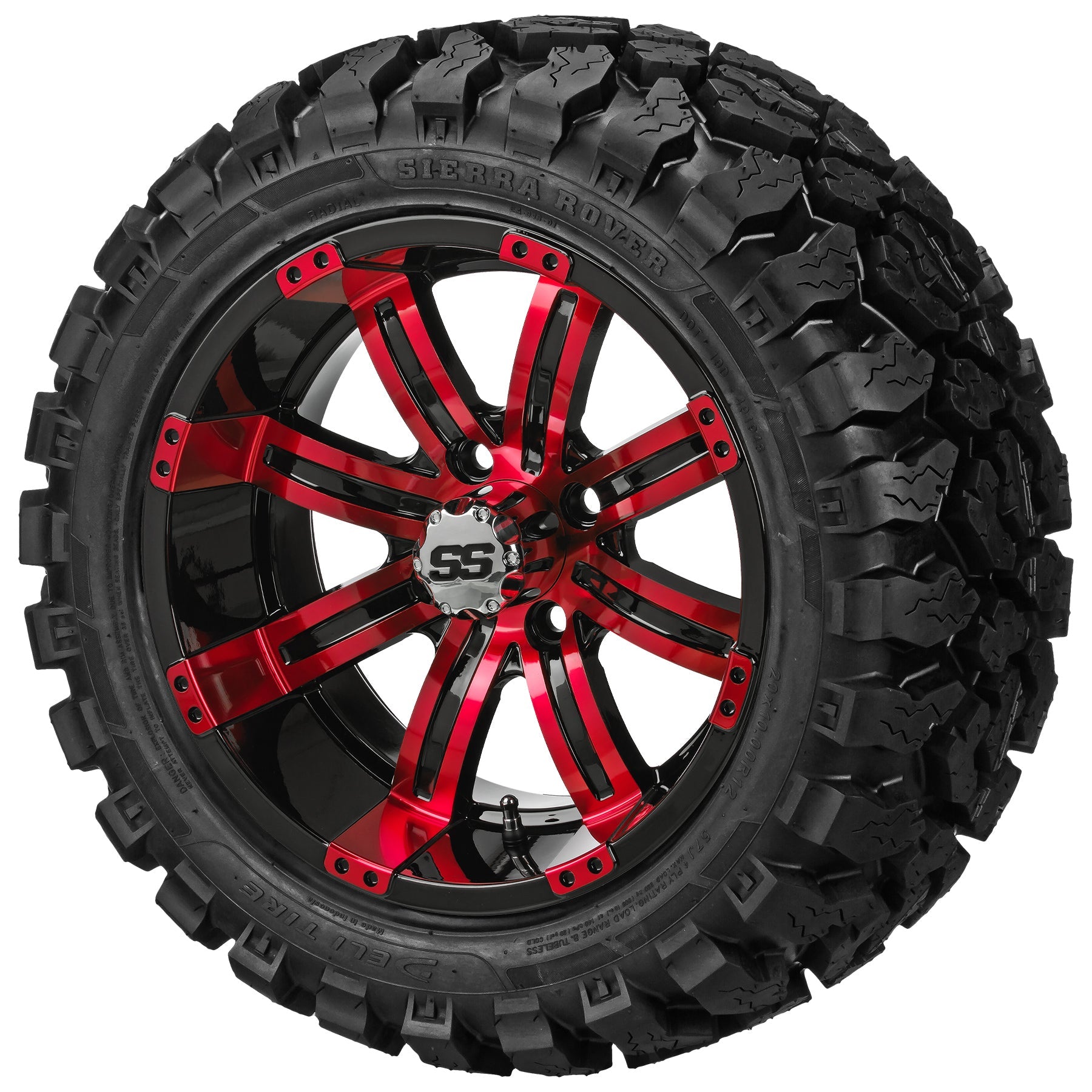 LSI 12' Casino Black & Red Wheel and Lifted Tire Combo