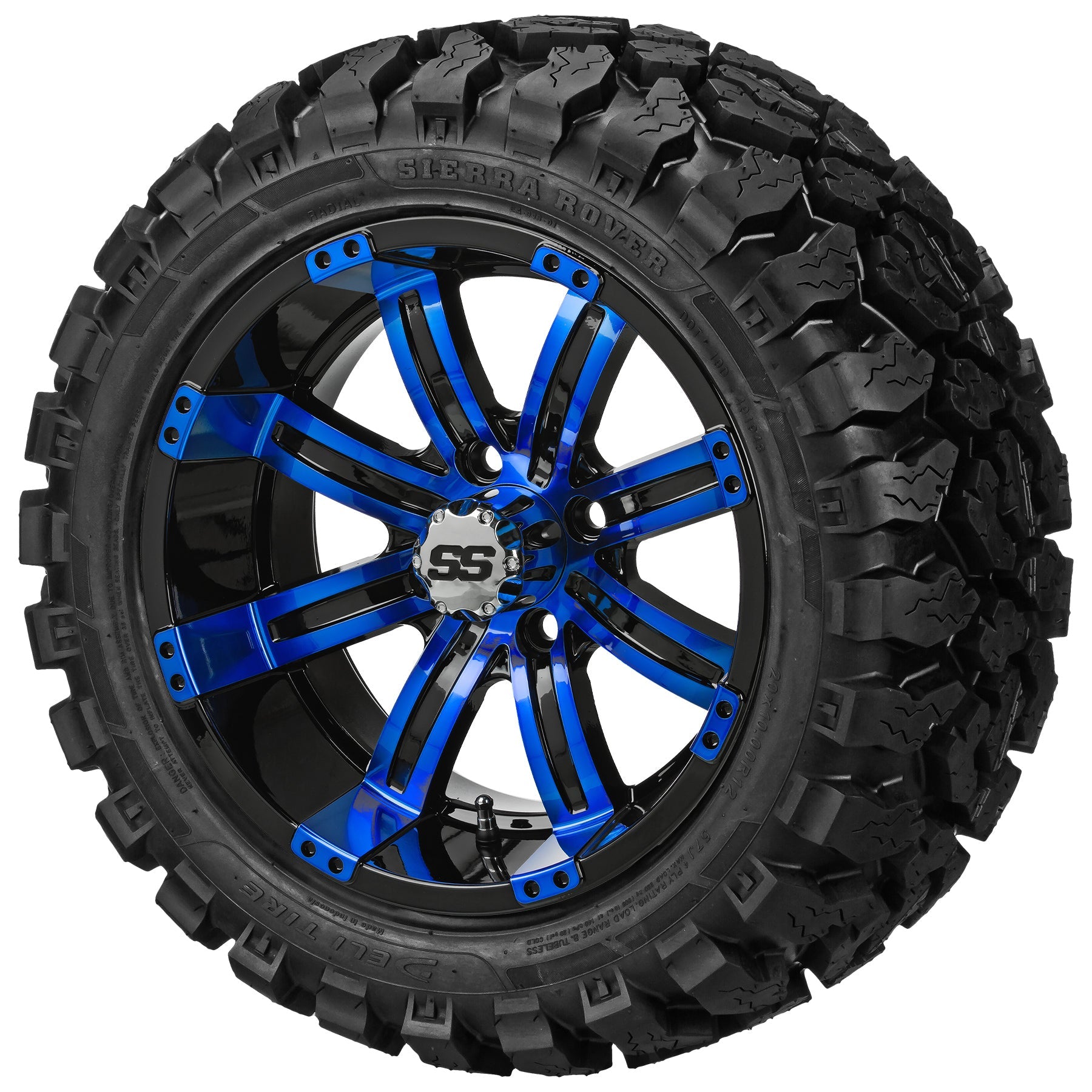 LSI 12' Casino Black & Blue Wheel and Lifted Tire Combo