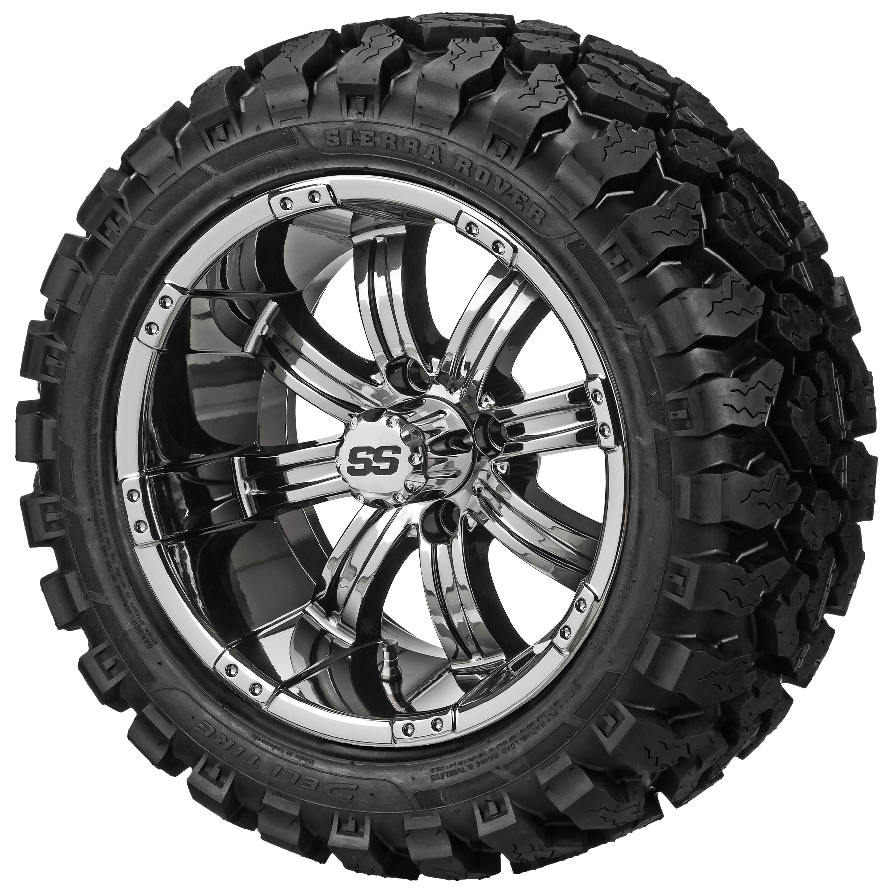 LSI 12' Casino Mirror Wheel and Lifted Tire Combo