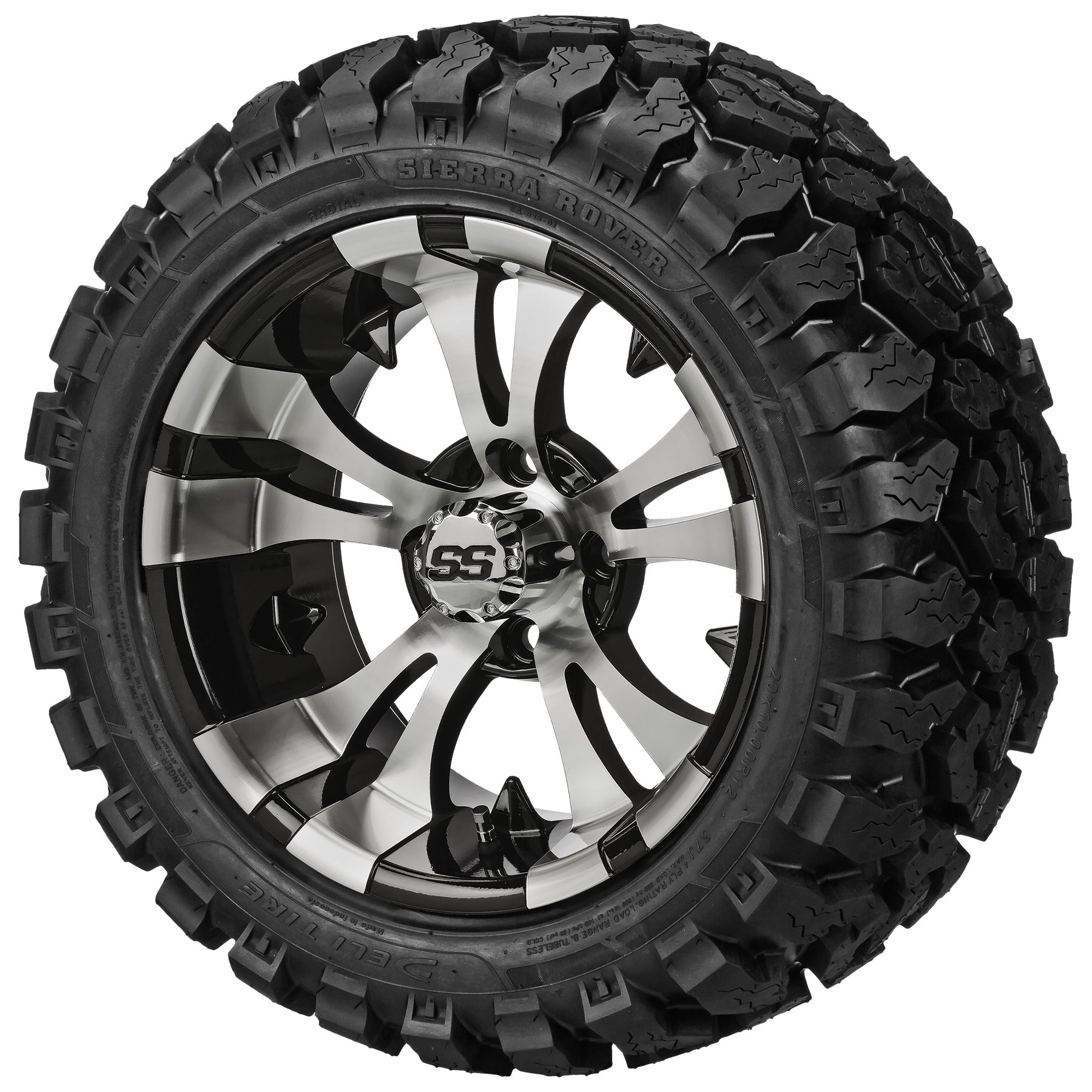LSI 12' Warlock Black & Machined Wheel and Lifted Tire Combo