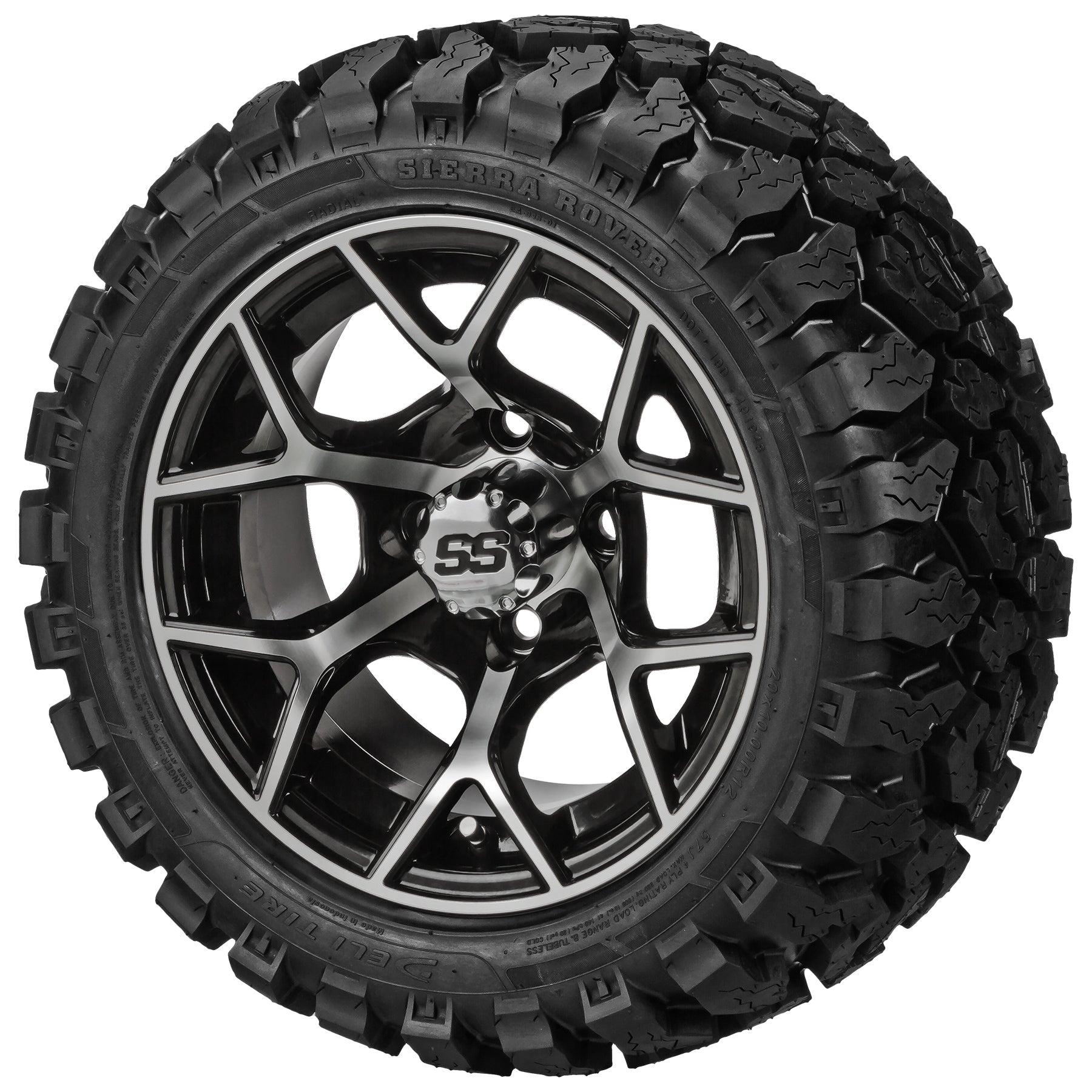 LSI 12' Ninja Black & Machined Wheel and Lifted Tire Combo