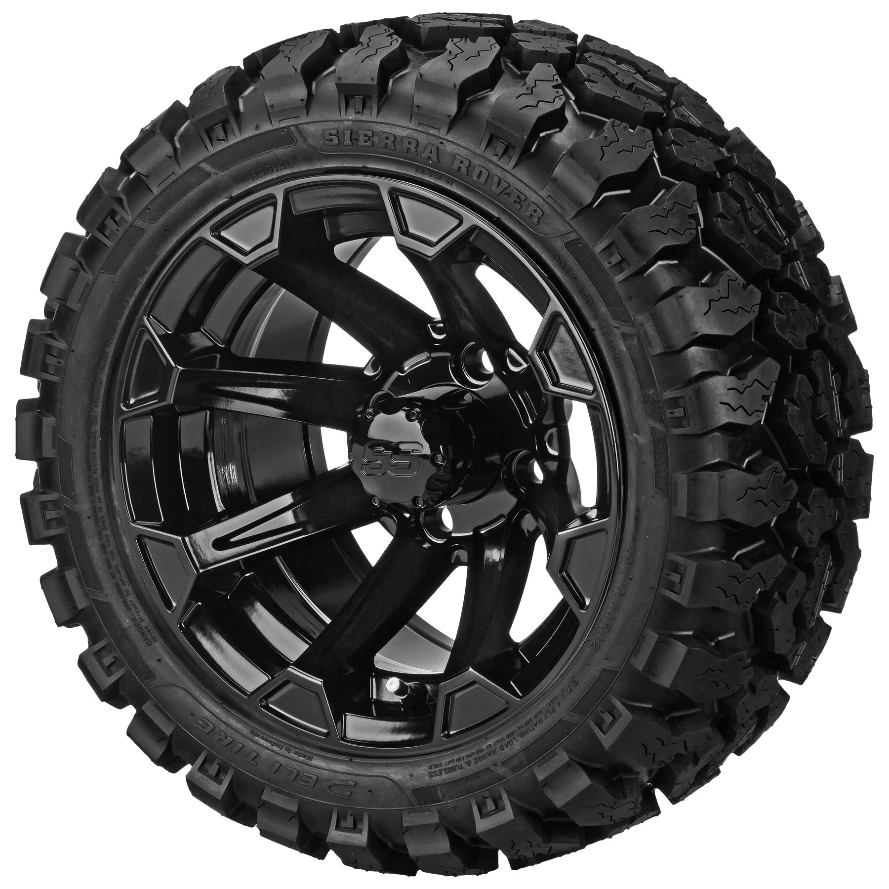 LSI 12' Viking Gloss Black Wheel and Lifted Tire Combo