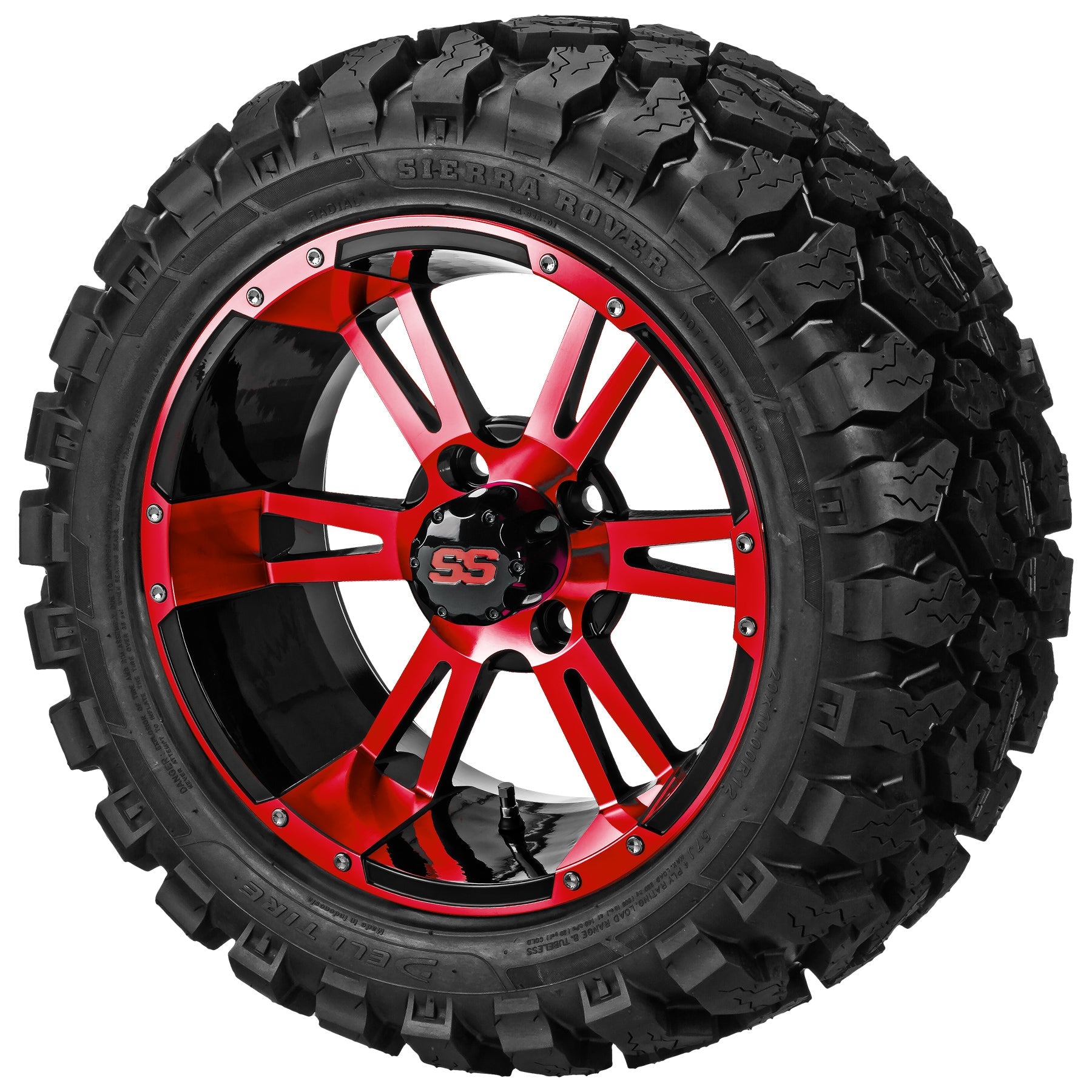 LSI 14' Raptor Black & Red Wheel and Lifted Tire Combo