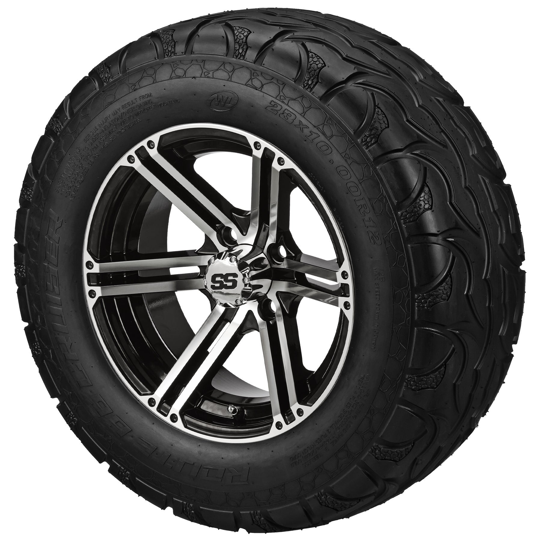 LSI 12' Yukon Black & Machined Wheel and Lifted Tire Combo