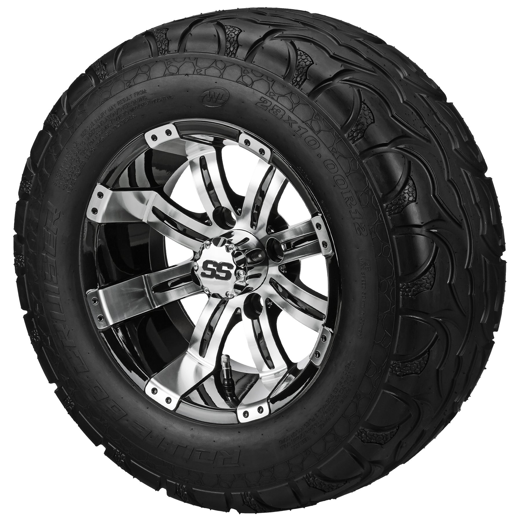 LSI 12' Casino Black & Machined Wheel and Lifted Tire Combo